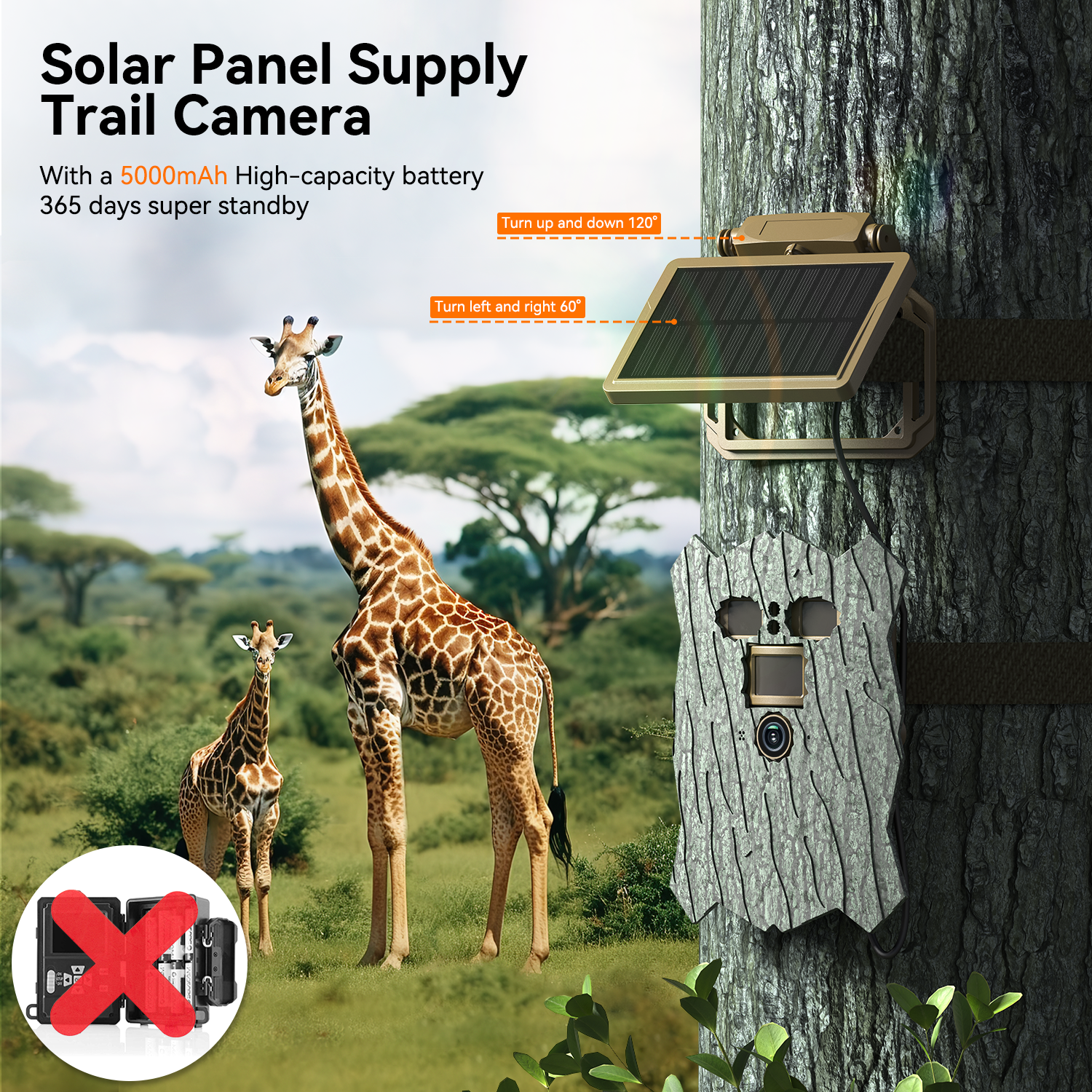 Campark TC21 4K 46MP Trail Camera - 950NM No Glow Night Vision, Ultra Thin WiFi Bluetooth Solar Powered Hunting Camera with Covert Shell - Perfect for Wildlife Monitoring, Hunting, and Outdoor Security