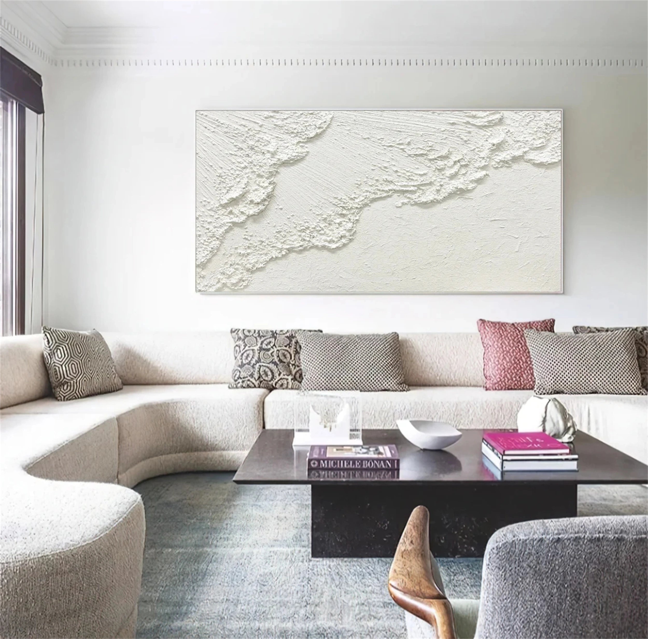 Minimalist Textured Plaster Art Painting - Modern Abstract Wall Decor for Living Room, Bedroom & Office #MM123