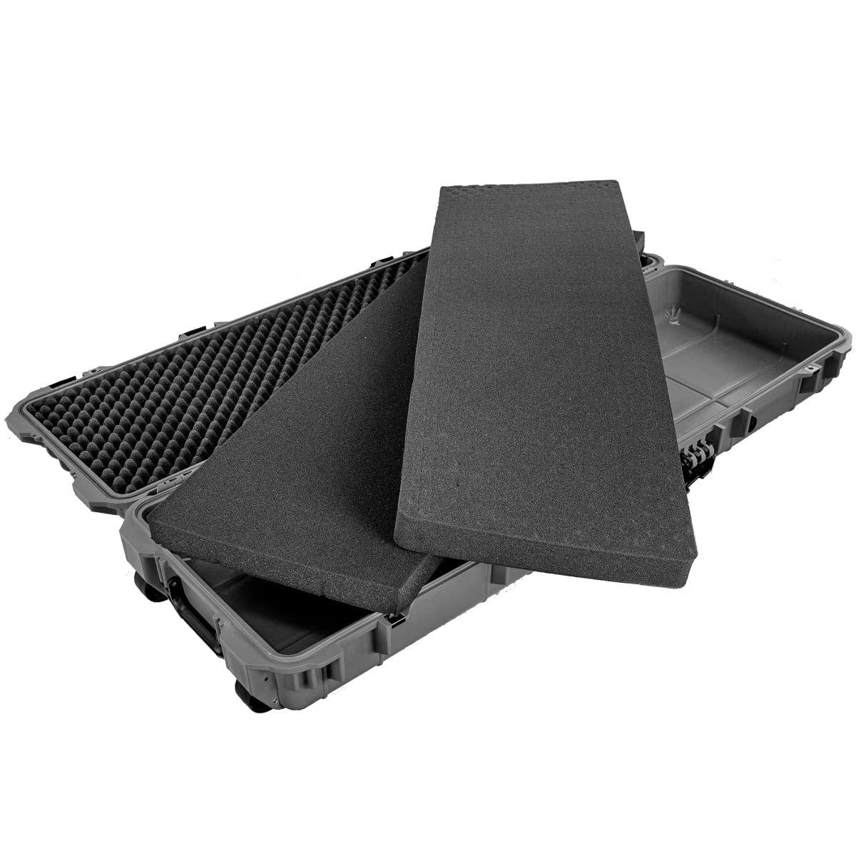 Eylar Don't Tread On Me Hard Rifle Case - 53 Inch Waterproof & Shockproof Gun Case with Protective Foam (Gray) - Perfect for Hunting, Shooting Range & Firearm Storage