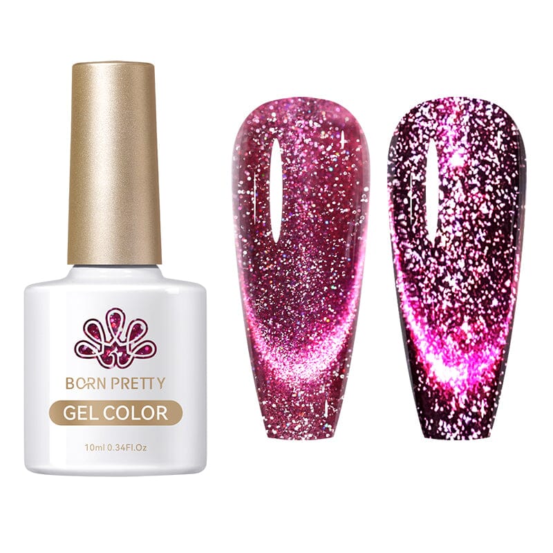 BORN PRETTY Reflective Cat Magnetic Gel Nail Polish - 10ml Shimmery Silver (03) for Stunning Nail Art & Nighttime Glow - Perfect for Parties, Clubbing, and Special Occasions