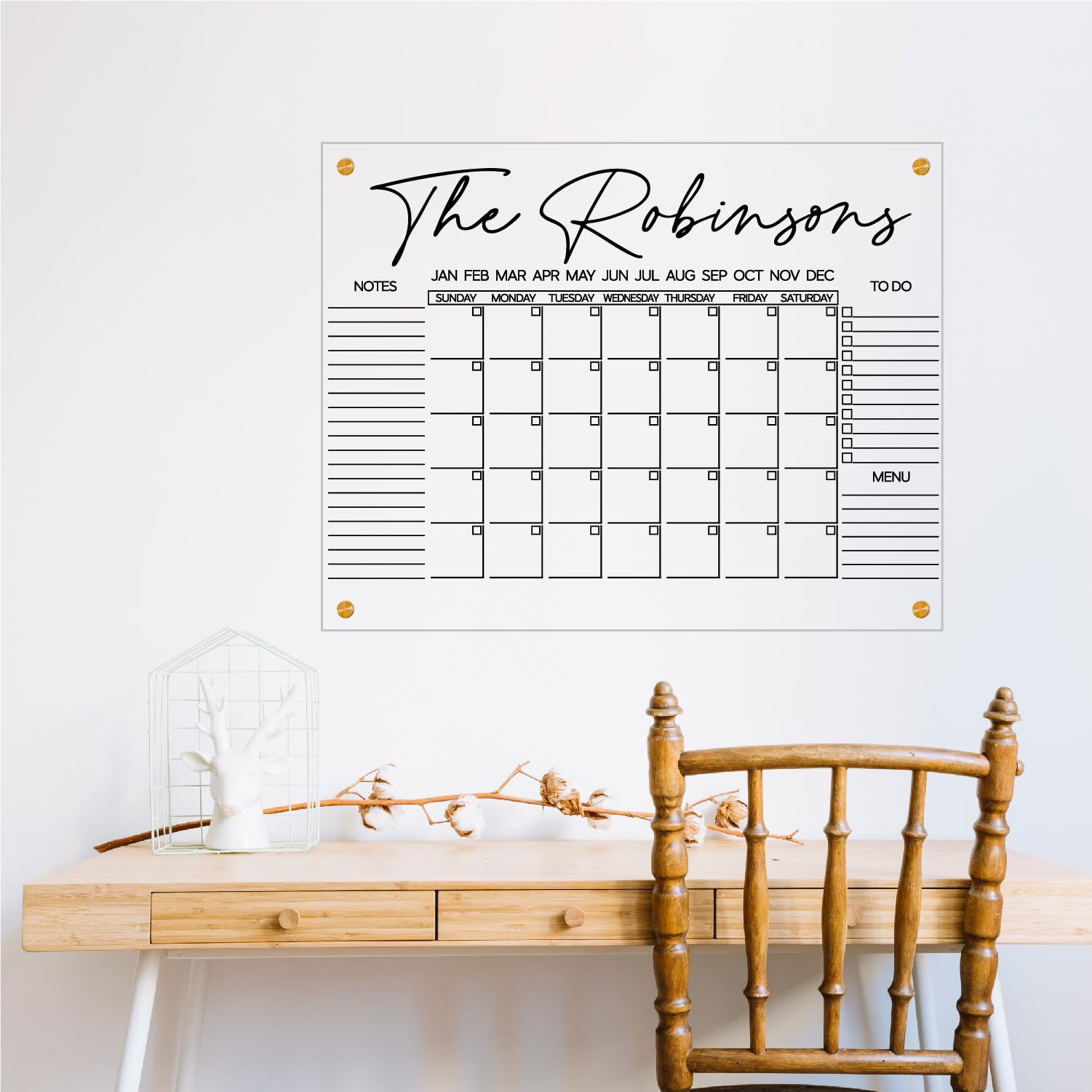 2025 Wall Calendar - 12 Month Personalized & Custom Family Calendar - Acrylic Wall Mounted Planner for Home Office - Perfect for Home Decor, Gift Giving & Yearly Planning
