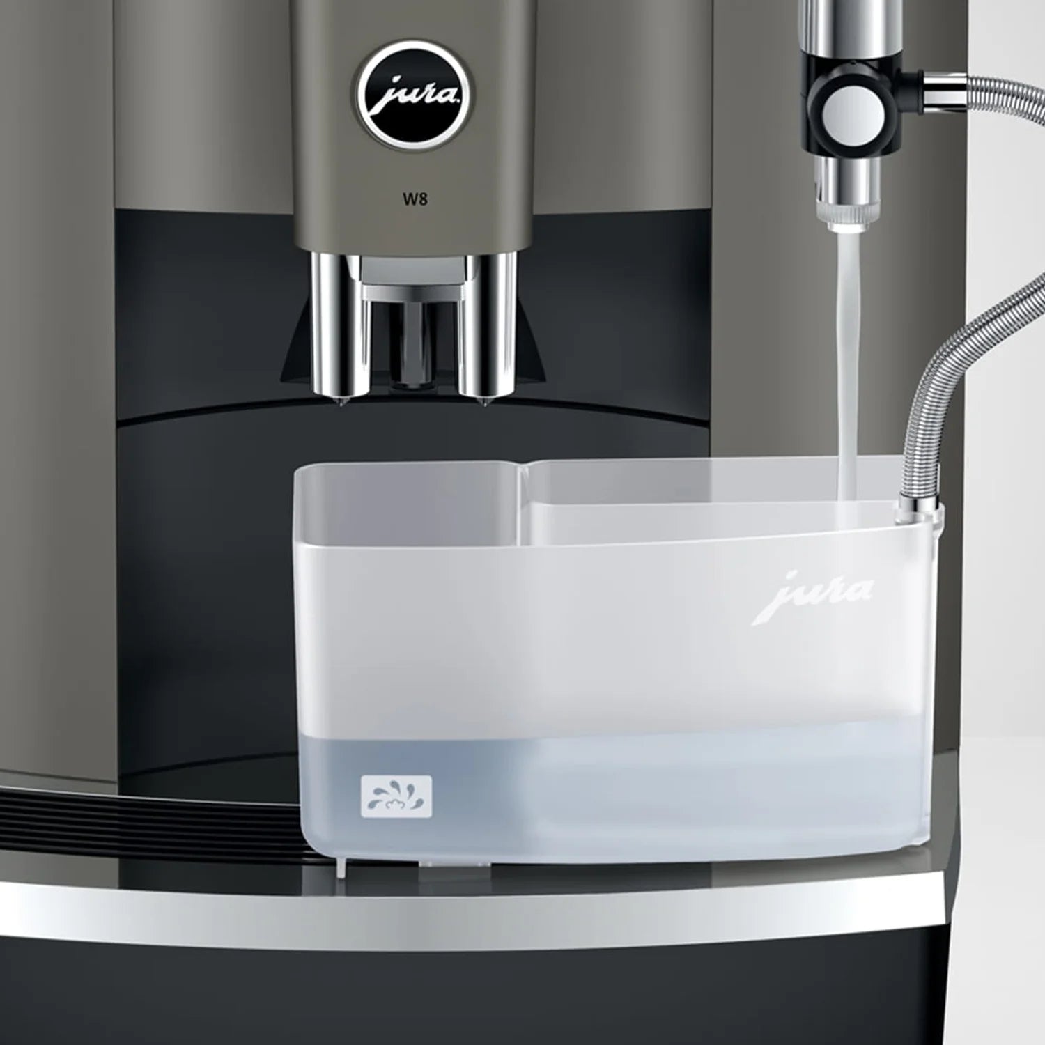 Jura W8 Automatic Espresso Machine - Dark Inox (Model #15550) | Premium Coffee Maker for Home & Office | Perfect for Espresso, Cappuccino & Latte Lovers