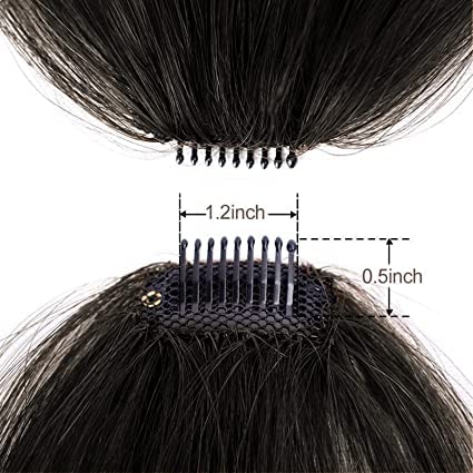 AL ZAHRA Clip-in Human Hair Bangs for Women - 100% Real Hair Wispy Fringe Extensions with Temples, Air & Flat Bangs (Black Brown) | Perfect for Daily Styling, Cosplay & Instant Hair Transformation