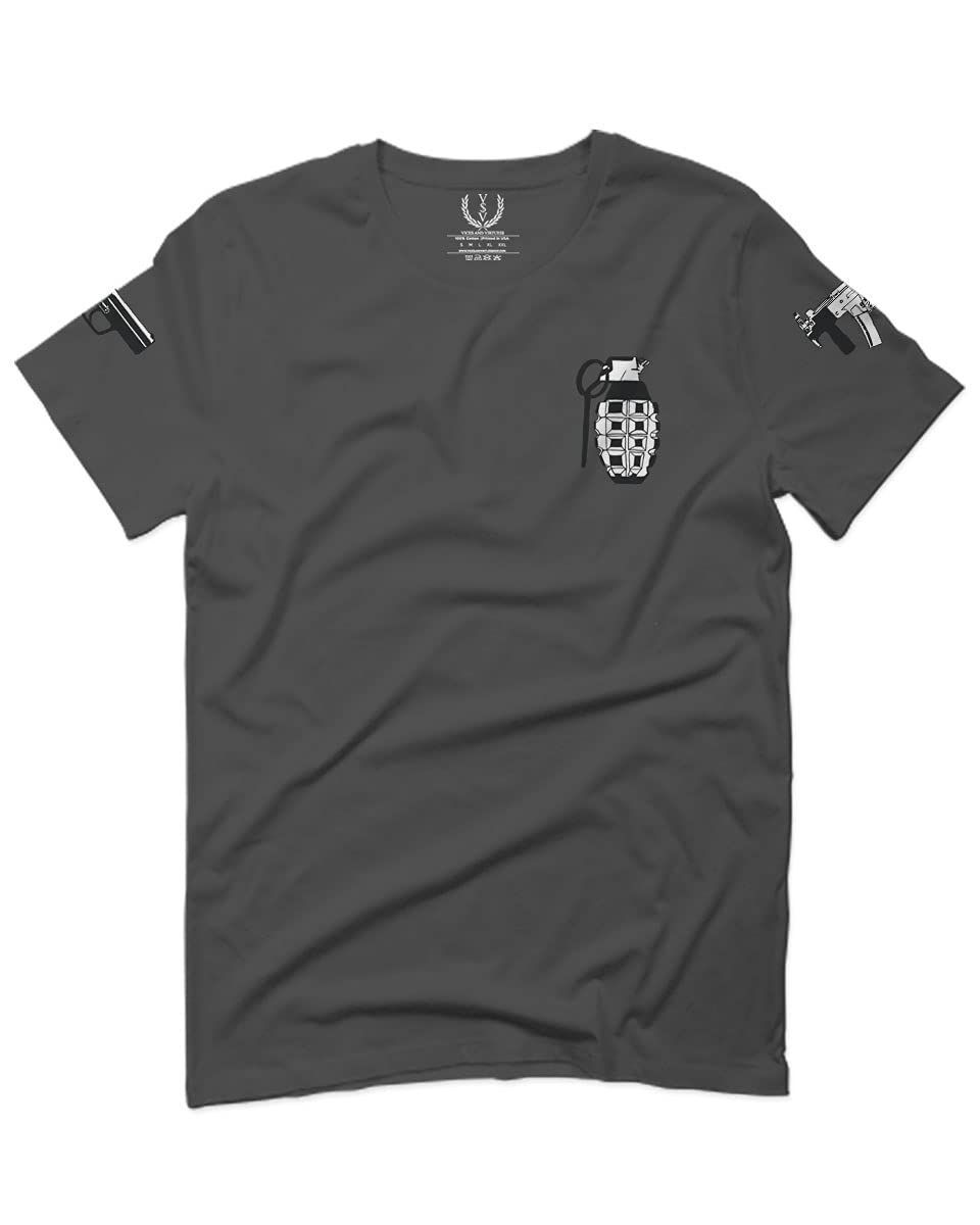 2nd Amendment T-Shirt for Men - Patriotic Grenade Guns Military Design - Perfect for Gun Rights Supporters & Outdoor Enthusiasts