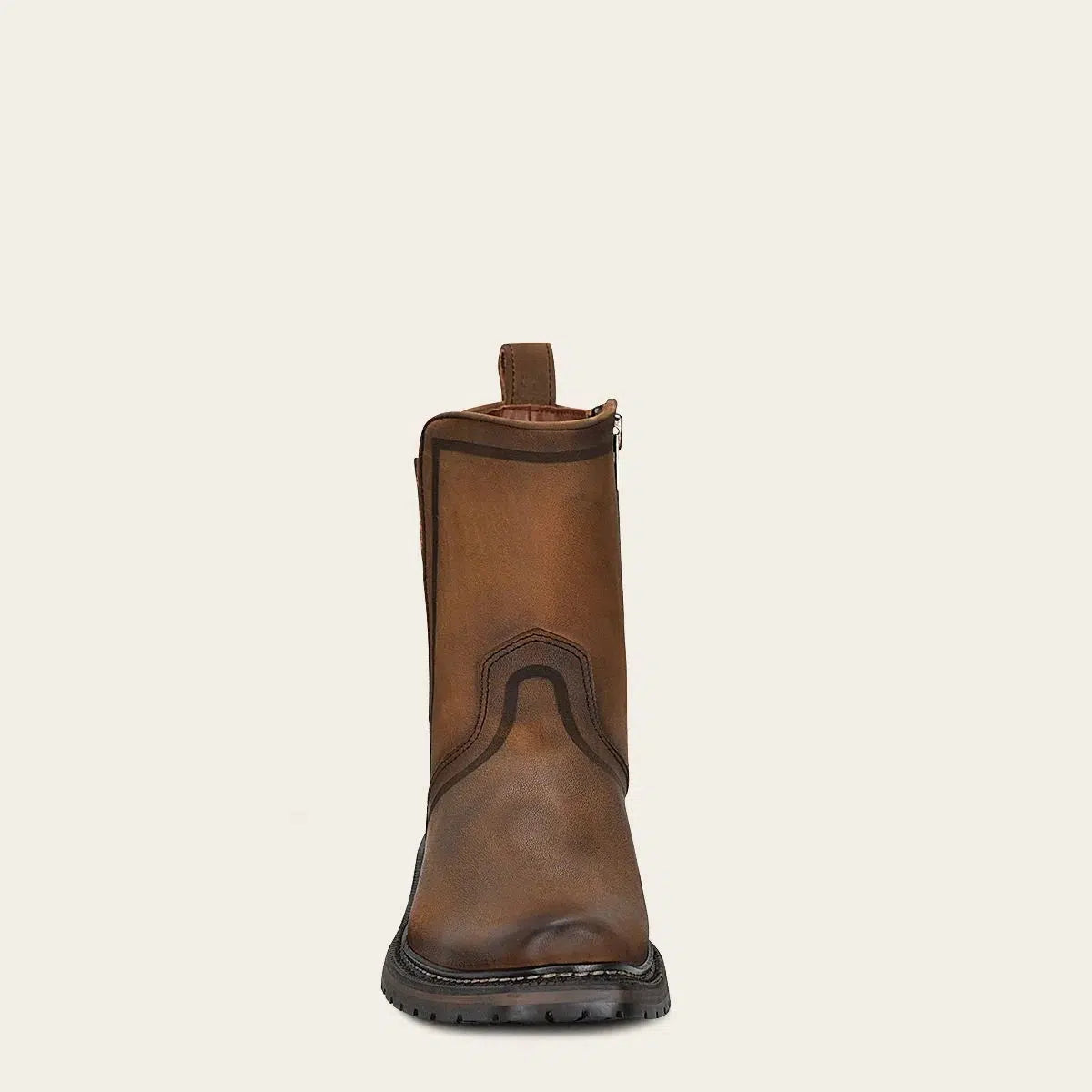 Men's Brown Casual Cowhide Chelsea Ankle Boots - Western Cowboy Style for Everyday Wear & Outdoor Adventures