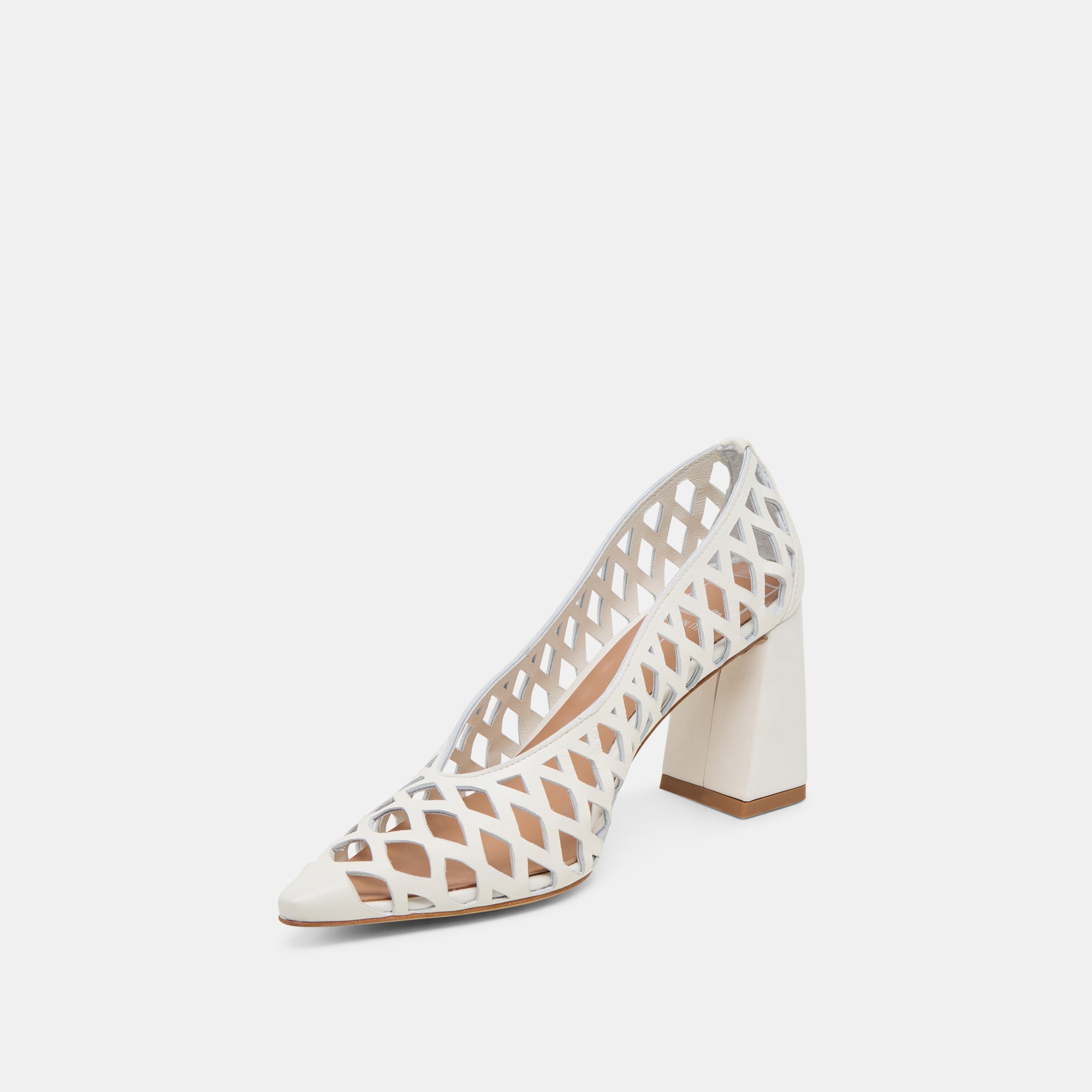 TANYA Women's High Heels - Elegant Bone Woven Leather Pumps for Work, Party & Special Occasions | Comfortable Dress Shoes for Women