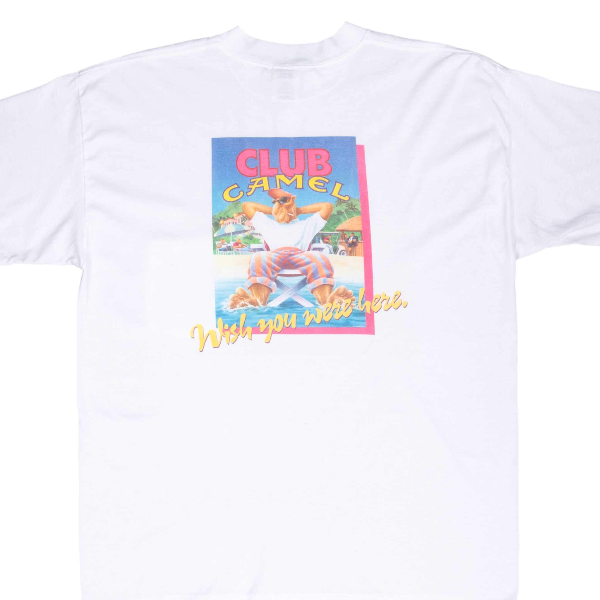 Vintage Club Camel Member Pocket T-Shirt 1992 Large Size, Made in USA - Retro Graphic Tee for Casual Wear & 90s Nostalgia Fashion