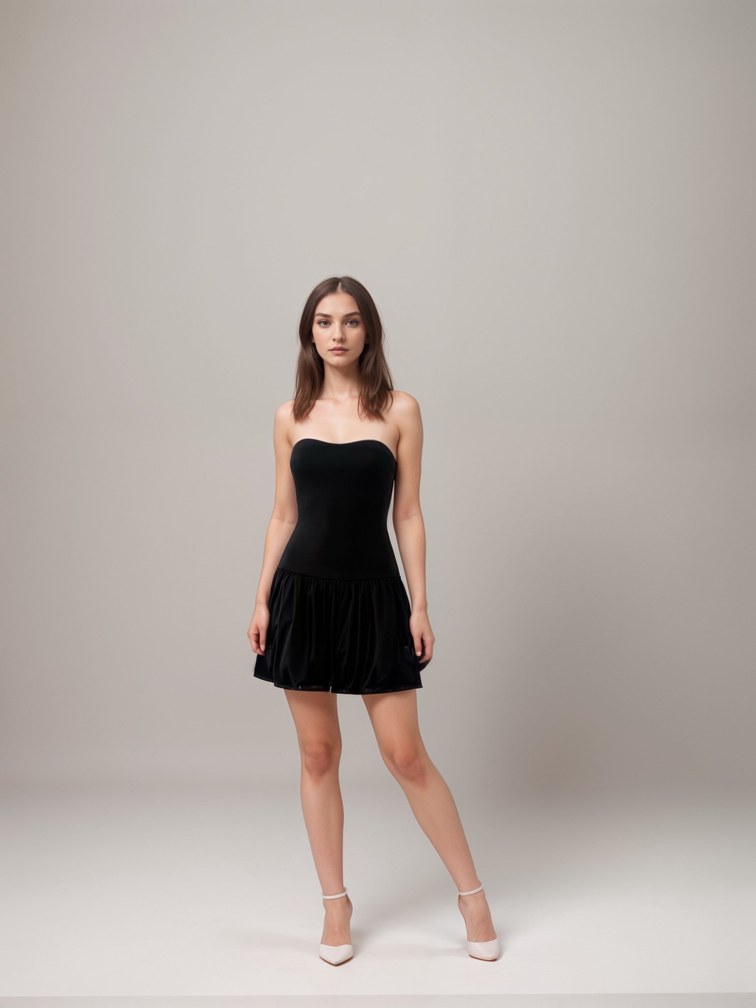 Black Tube Balloon Dress - Elegant & Flowy Party Wear for Women | Perfect for Evening Events, Weddings & Special Occasions
