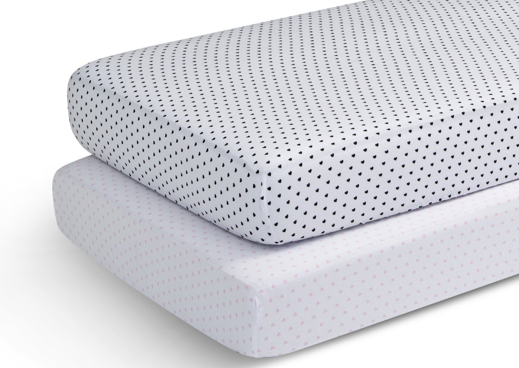 Hearts Fitted Crib Sheets 2 Pack - Soft Baby Crib Sheets for Nursery, Girls & Boys - Perfect for Nursery Decor, Baby Showers & Newborn Essentials