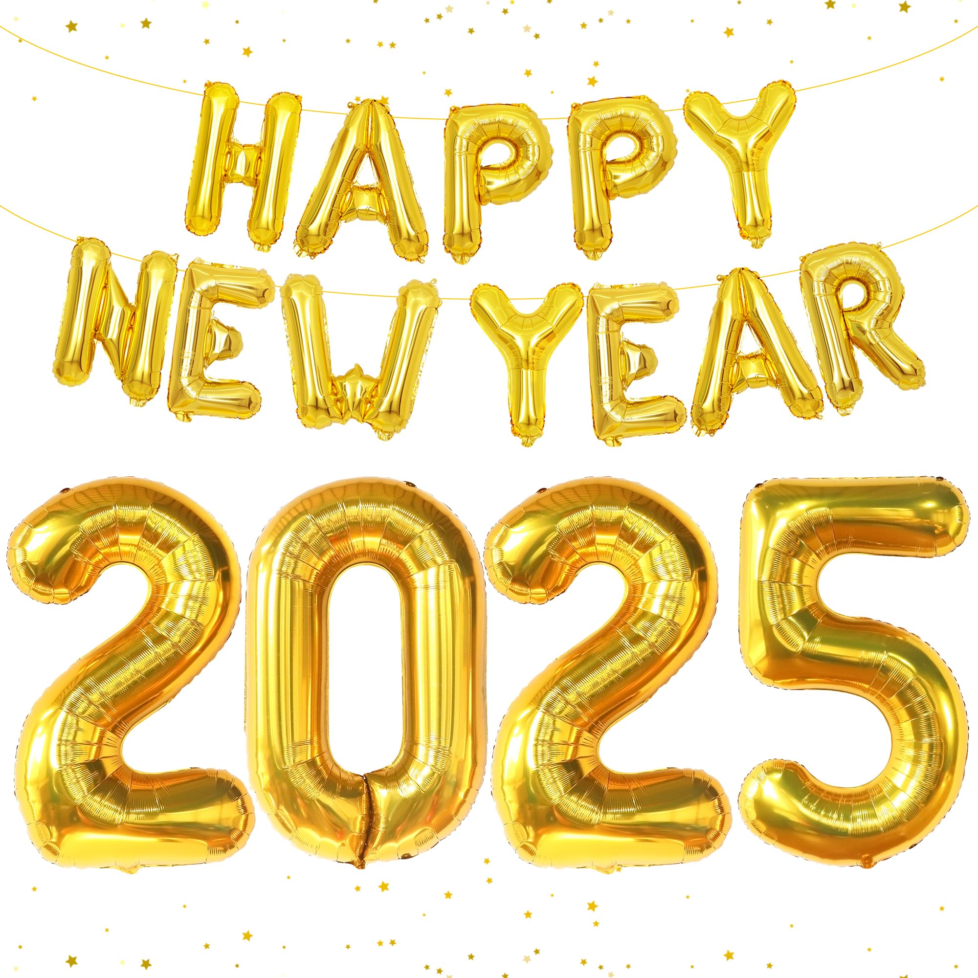 KatchOn Extra Large 40 Inch Gold 2025 Balloons - Happy New Year Party Decorations for NYE Celebrations | New Year's Eve 2025 Balloon Supplies for Countdown Parties, Home Decor & Festive Events
