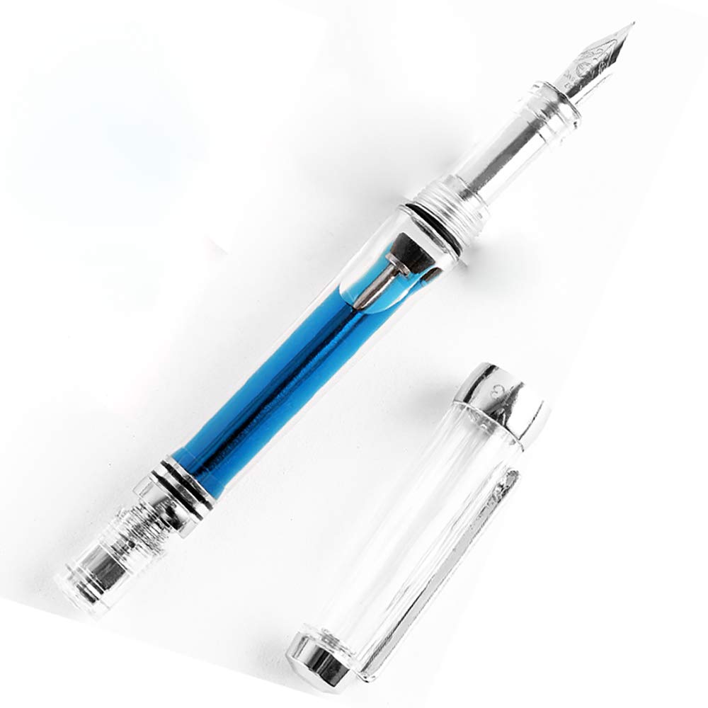 Lanxivi 3-Pack Transparent Fountain Pens - Fine Nib for Smooth Writing - Office & Calligraphy Use