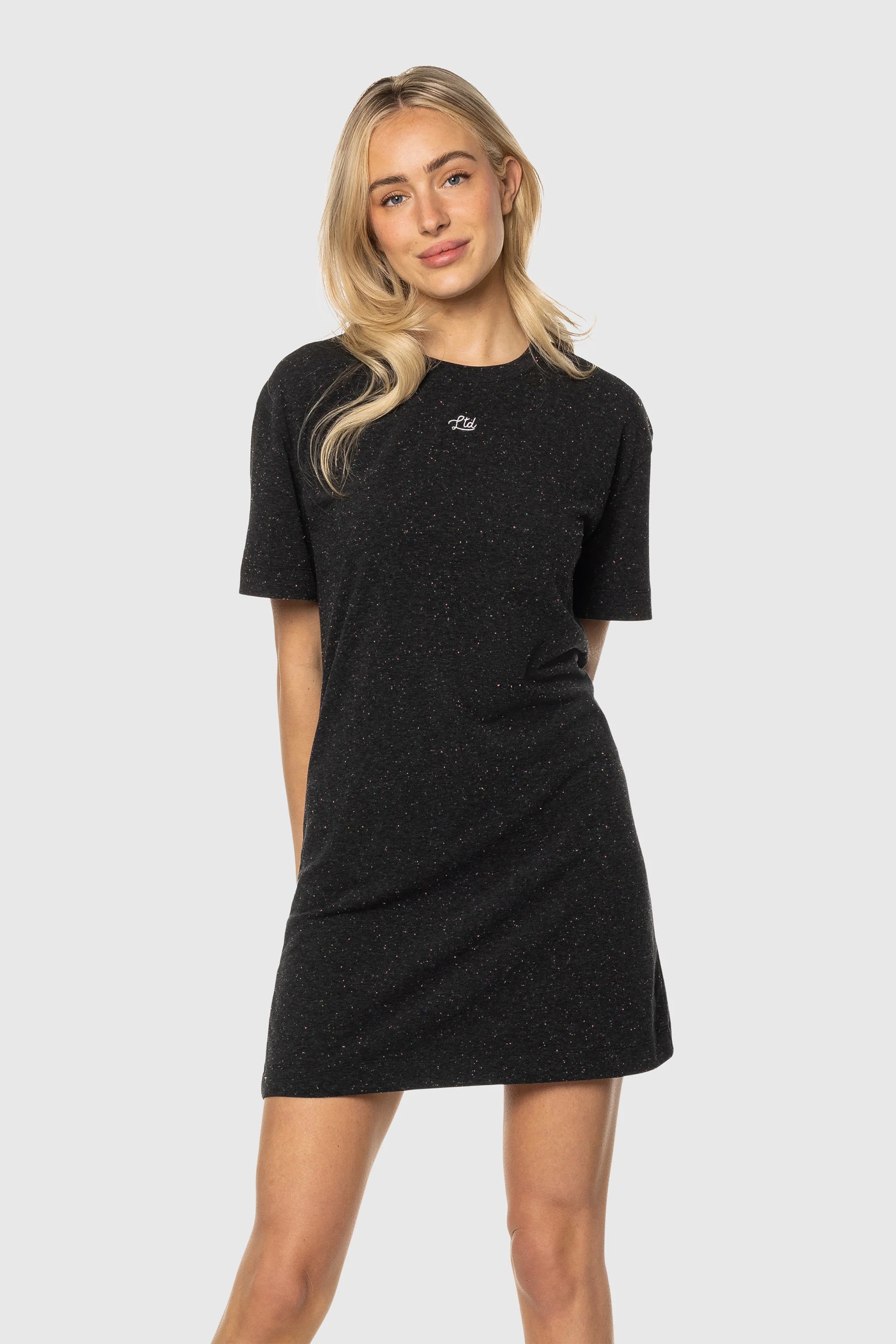 Women's Tee Dress with Speckle Print - Casual Summer T-Shirt Dress for Beach, Vacation & Everyday Wear