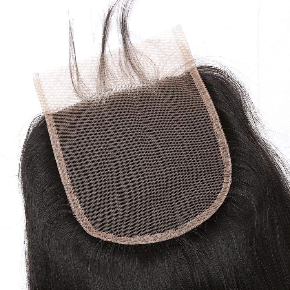 10A Premium 100% Virgin Brazilian Human Hair 5x5 Lace Closure Straight 130% Density with Baby Hair - Free Part Natural Color 18 Inch for Sew-In Weave & Protective Hairstyles - Perfect for Daily Wear, Special Occasions & Salon Styling