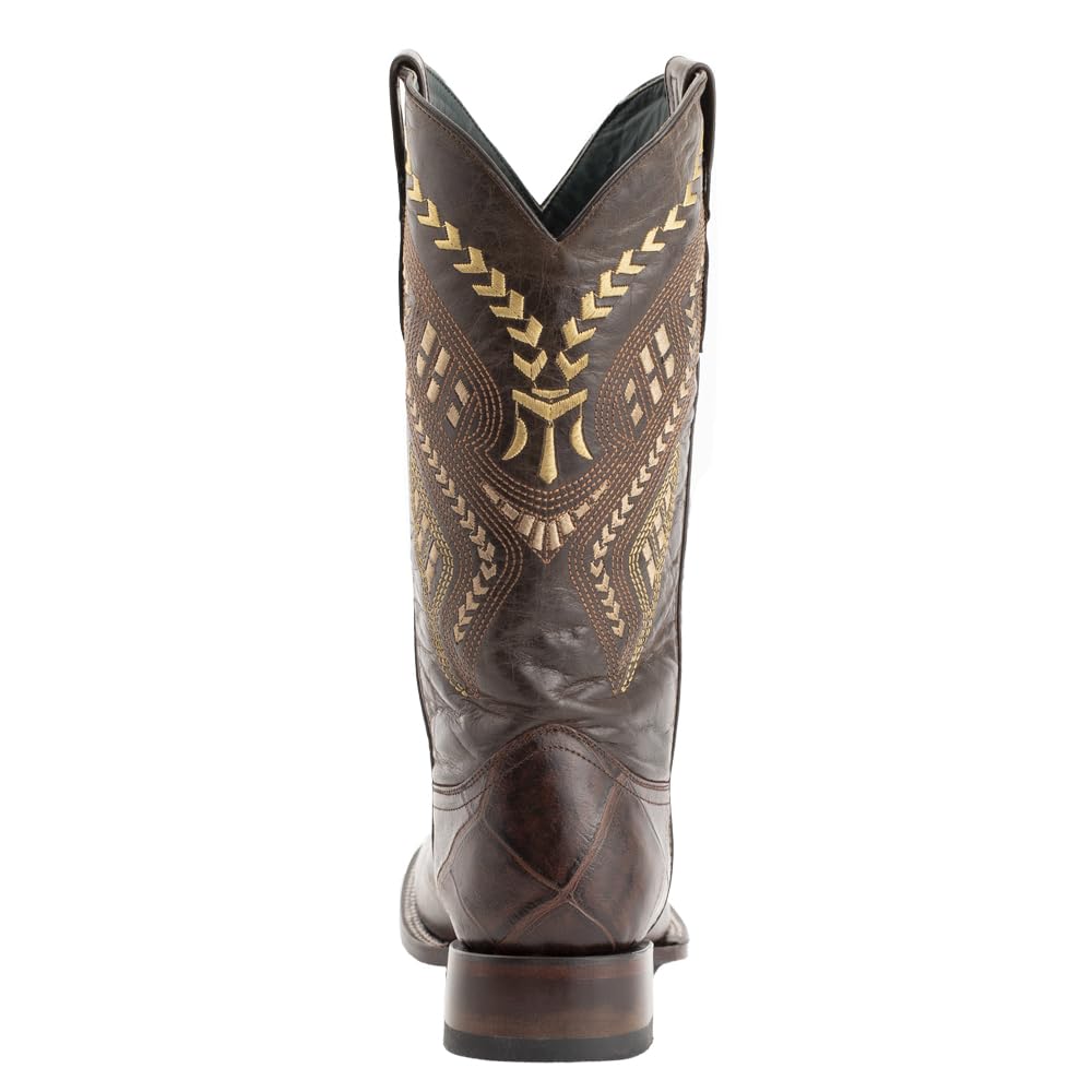 Men's Genuine Leather Western Cowboy Boots - Comfortable & Stylish for Rodeo, Country Dance & Outdoor Riding