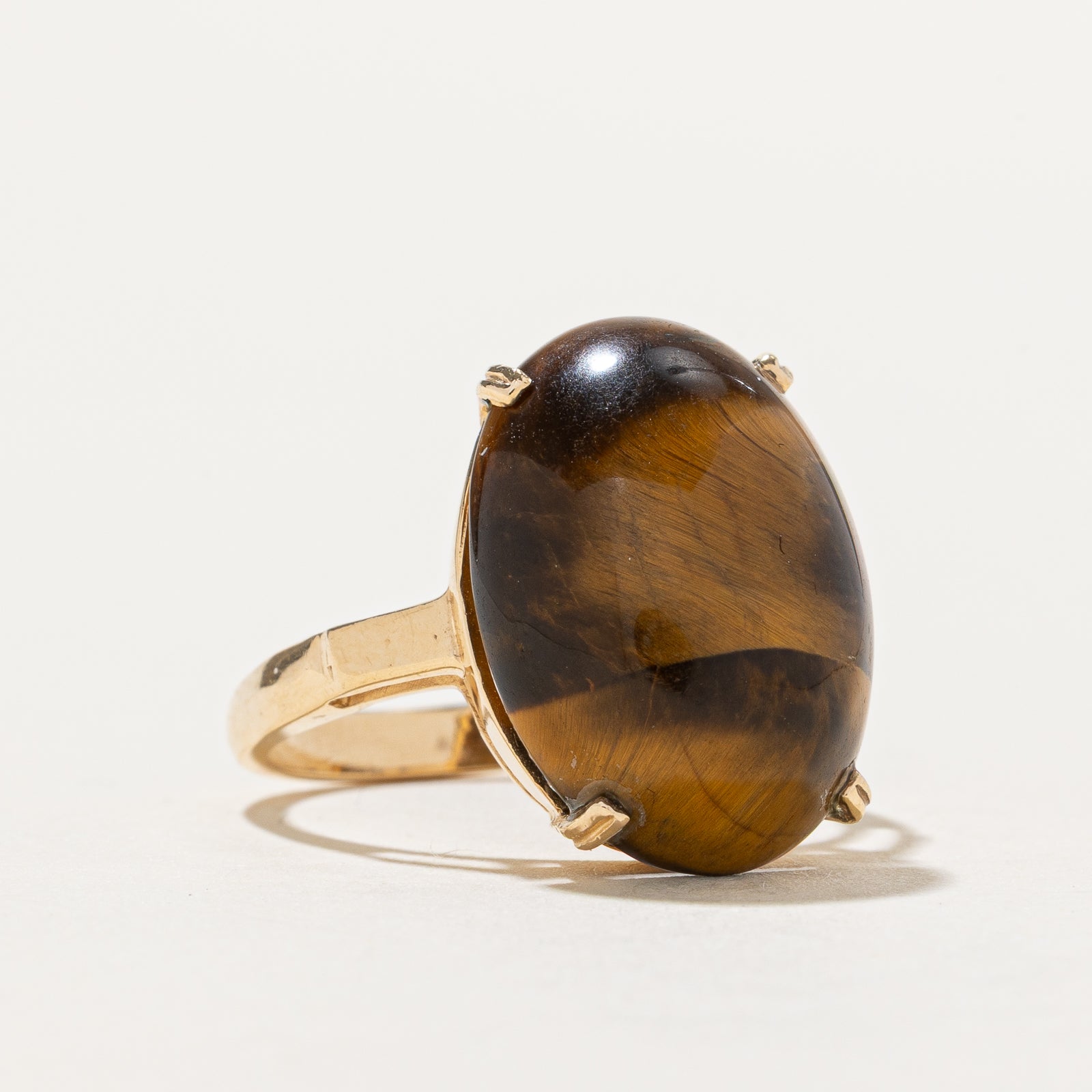 10.20ct Tigers Eye Cocktail Ring for Women - Size 6.75 - Elegant Statement Jewelry for Parties, Weddings & Evening Events
