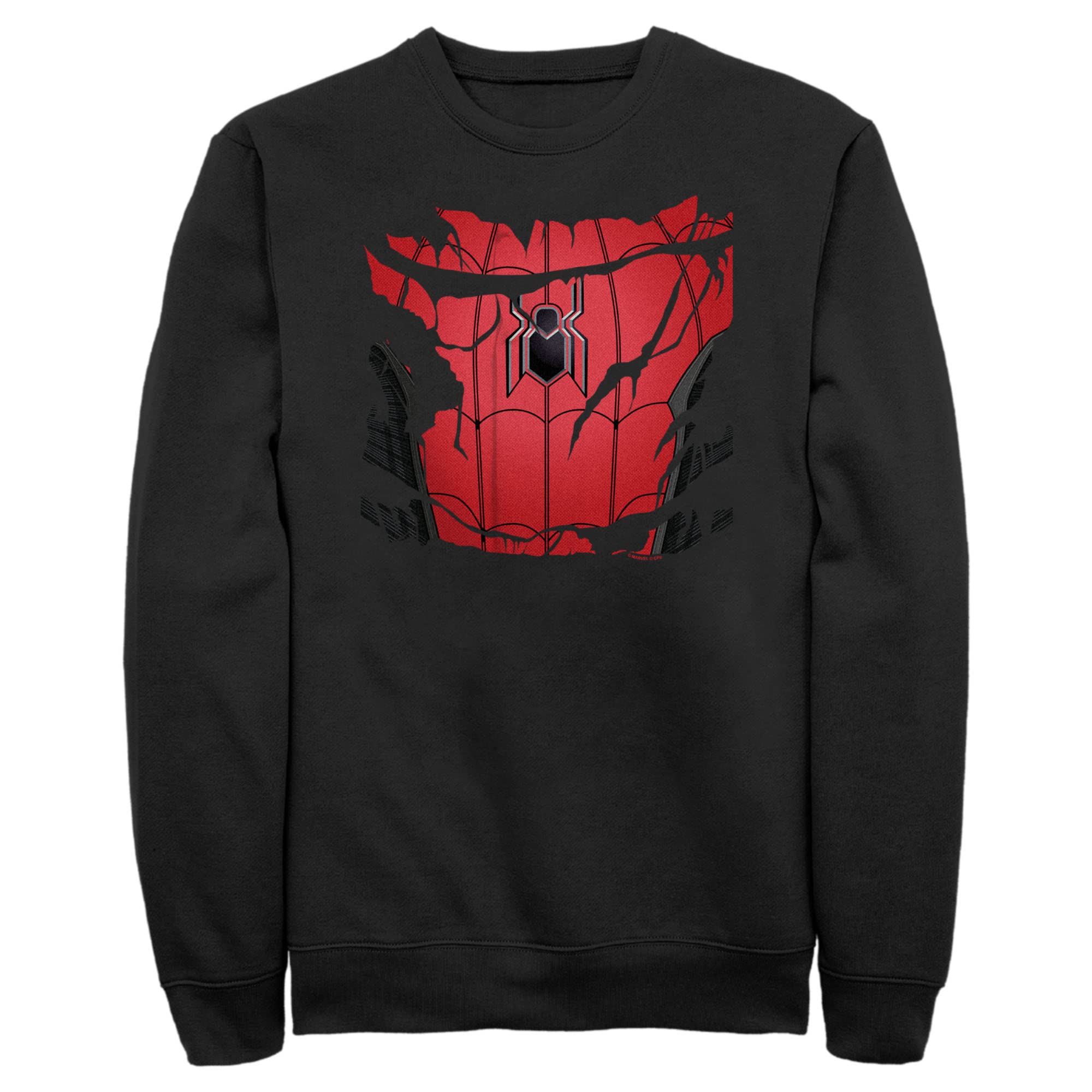 Men's Marvel Spiderman: No Way Home Ripped Costume Sweatshirt - Superhero Cosplay & Casual Wear for Halloween, Comic Con & Everyday Fashion