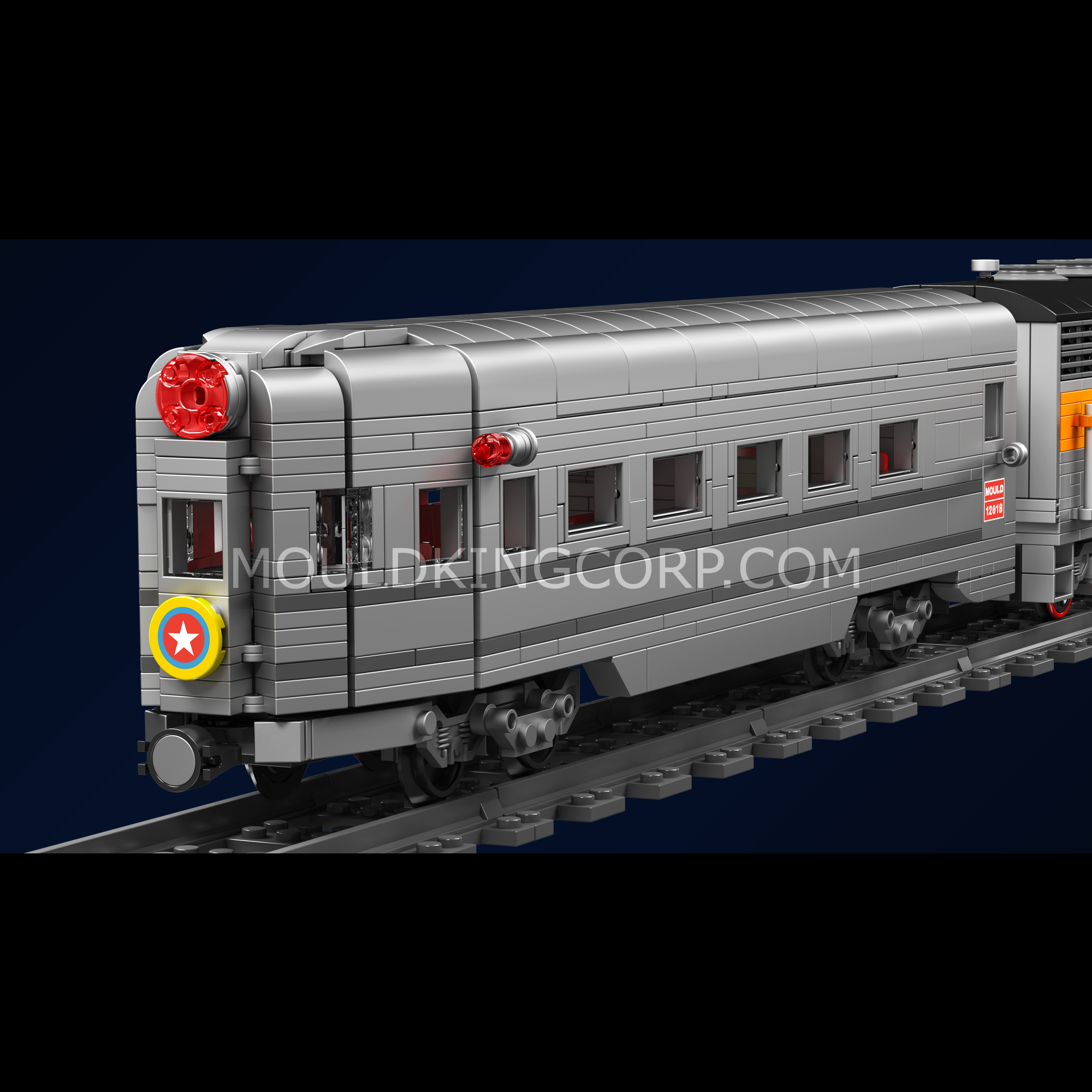 Mould King 12018 USA EMD F7 WP Diesel Locomotive Building Blocks Set - 1,541 PCS Model Train Kit for Adults & Kids | Perfect for Collectors, Train Enthusiasts, and DIY Home Decoration