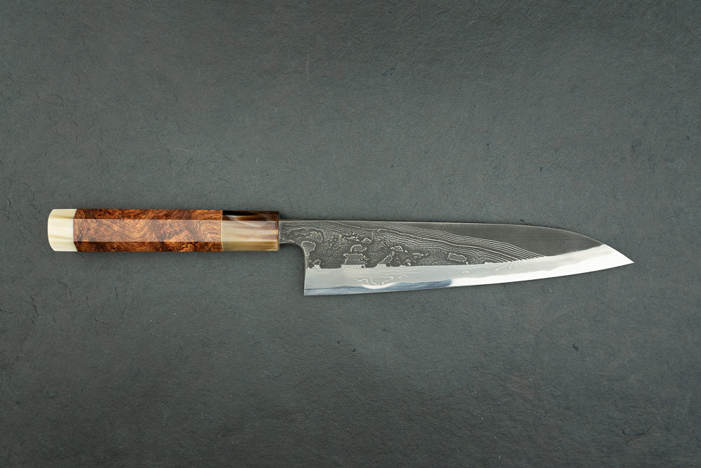 Premium Tsukasa Hinoura River Jump Gyuto 210mm Japanese Chef Knife - High Carbon Steel, Razor Sharp Blade for Sushi, Meat & Vegetable Cutting - Perfect for Professional Chefs & Home Cooking Enthusiasts