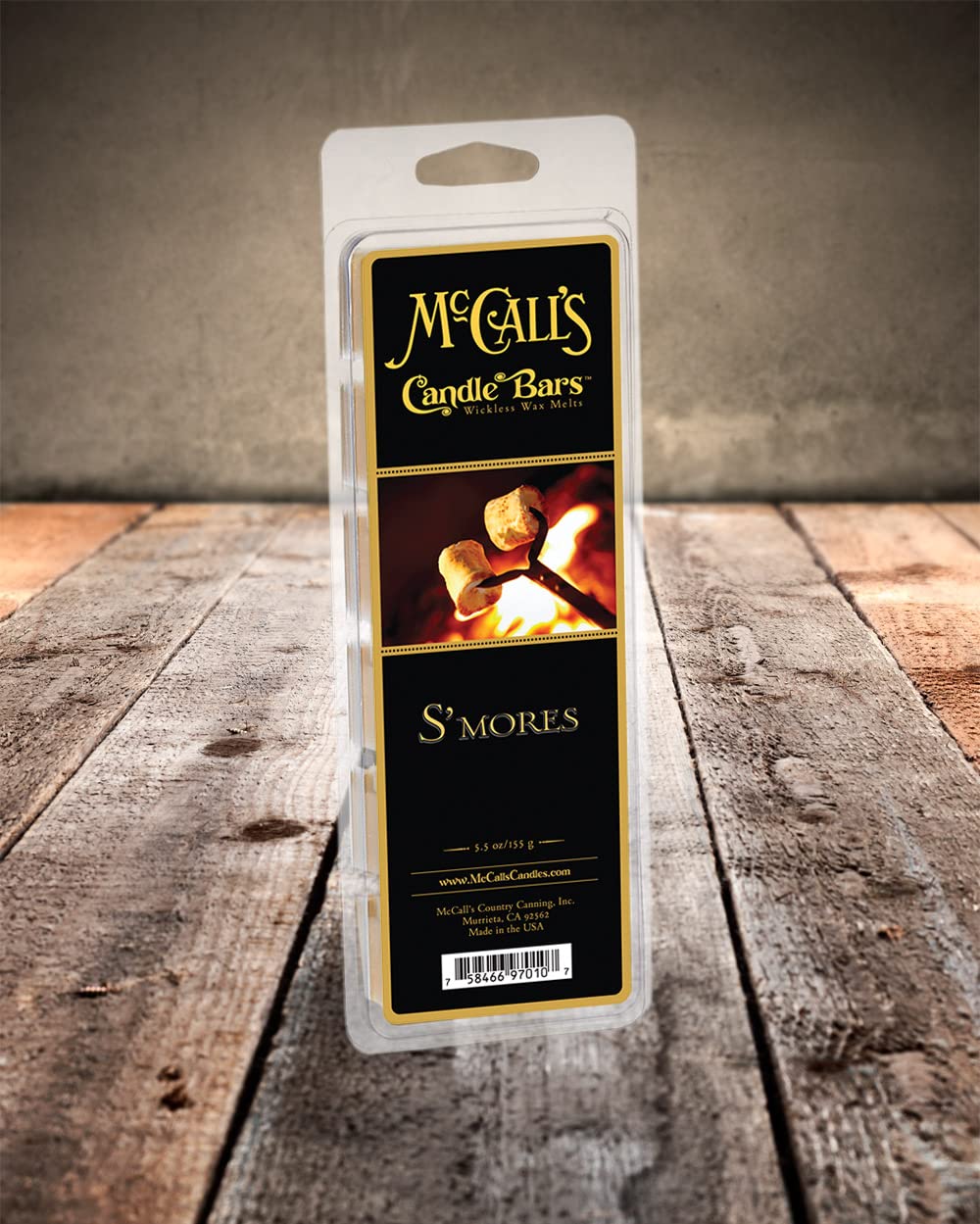 McCalls S'Mores Scented Candle Bars - 5.5 oz Wax Melts for Home, Romantic Evenings & Cozy Fall Decor