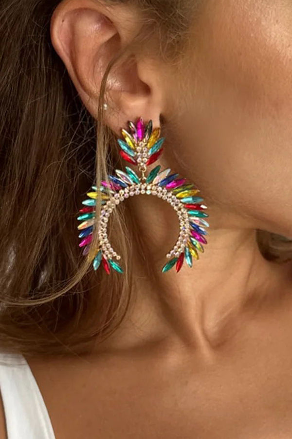 Elegant Geometric Diamond & Crystal Stud Earrings for Women - Perfect for Parties, Weddings & Everyday Wear
