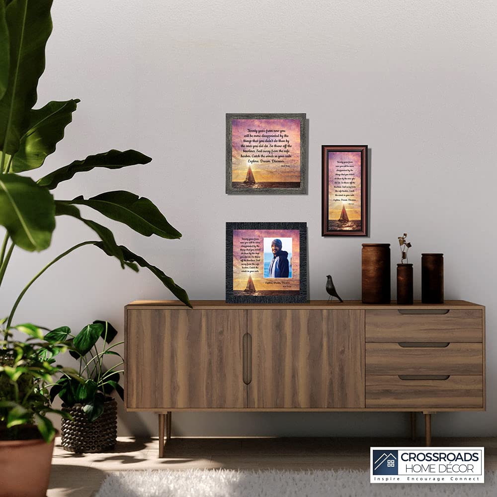 Crossroads Home Décor Discover - Inspirational Mark Twain Quotes Wall Art for Office & Home, Motivational Wall Décor (8685W) - Perfect for Living Room, Study & Workspace