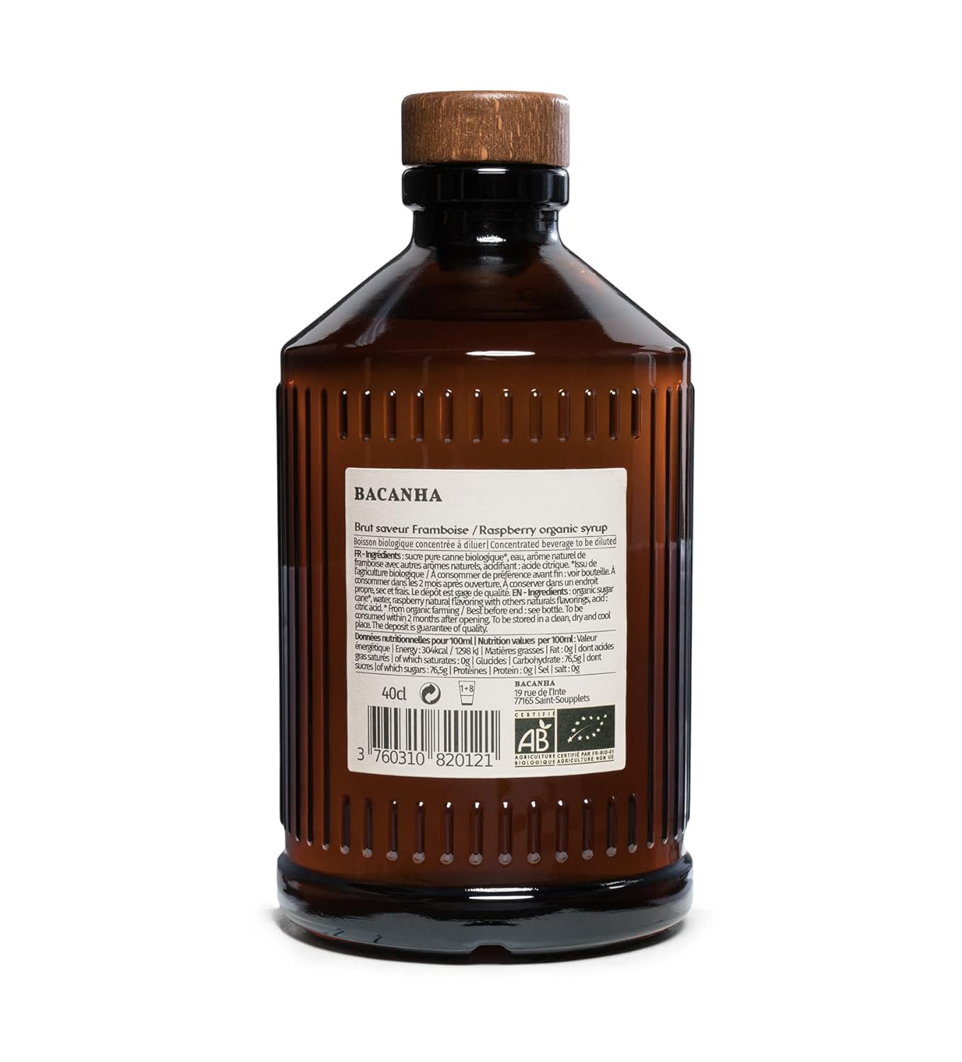 Organic Raspberry Syrup - 400ml / 13.52oz Glass Bottle - Premium Fruit Flavoring for Cocktails, Desserts & Baking - Vegan & All-Natural