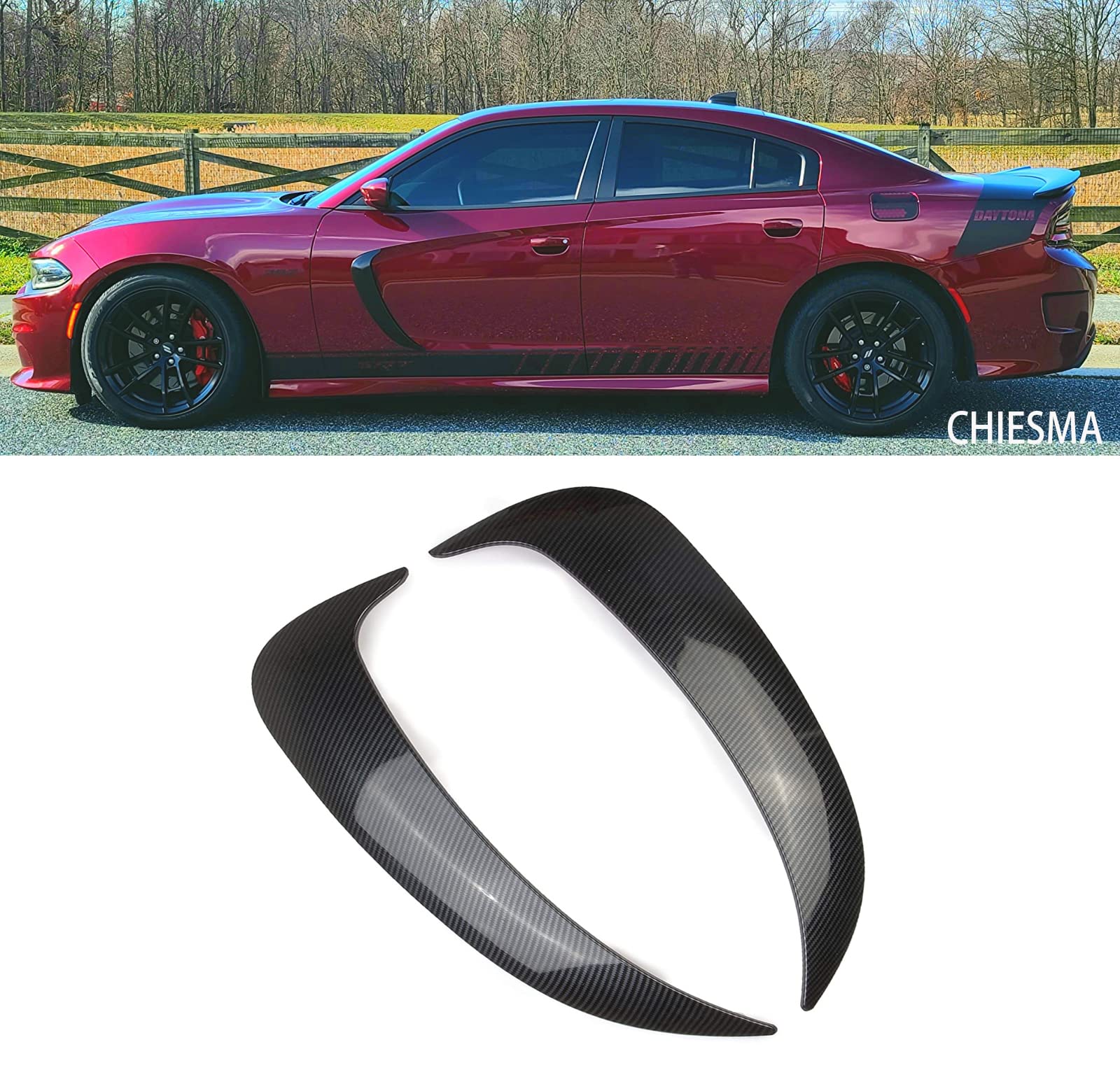 Custom ABS Front Door Side Fender Scoops & Air Vents for 2015-2022 Dodge Charger - 2-Piece Performance Trim Kit (Enhance Style & Airflow) - Perfect for Car Shows, Racing Events & Street Performance Upgrades