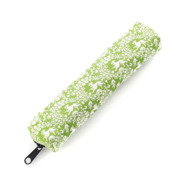 Japanese Nishijin Woven Pencil Case - Kyoto Traditional Floral & Dog Design - Handcrafted in Japan | Perfect for School, Office & Art Supplies Organization