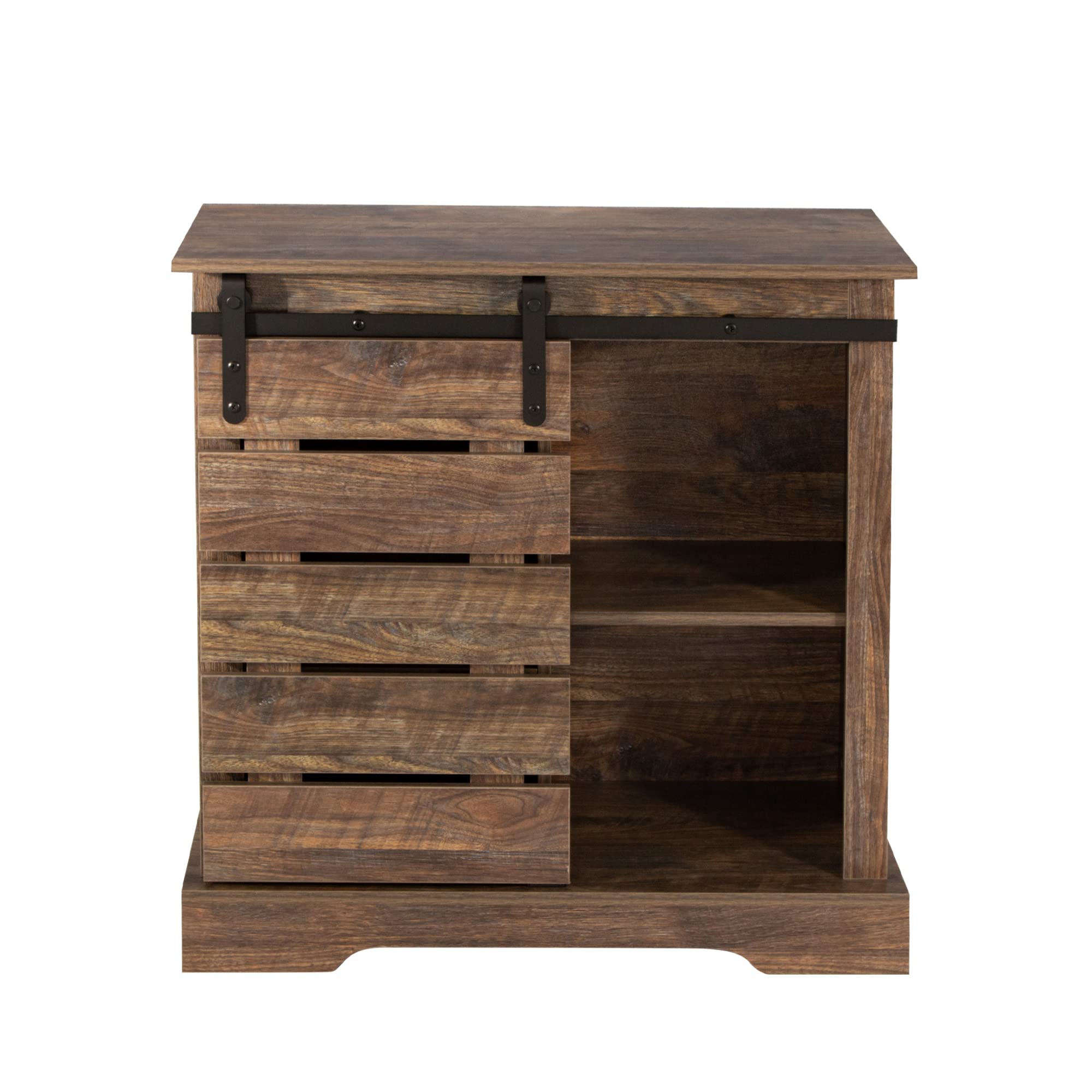 JASOYA Side Cabinet Buffet Sideboard with Sliding Barn Door & Interior Shelves - Espresso Finish for Dining Room, Kitchen, Living Room Storage & Organization | Perfect for Farmhouse Decor, Entryway Furniture, and Home Office Storage