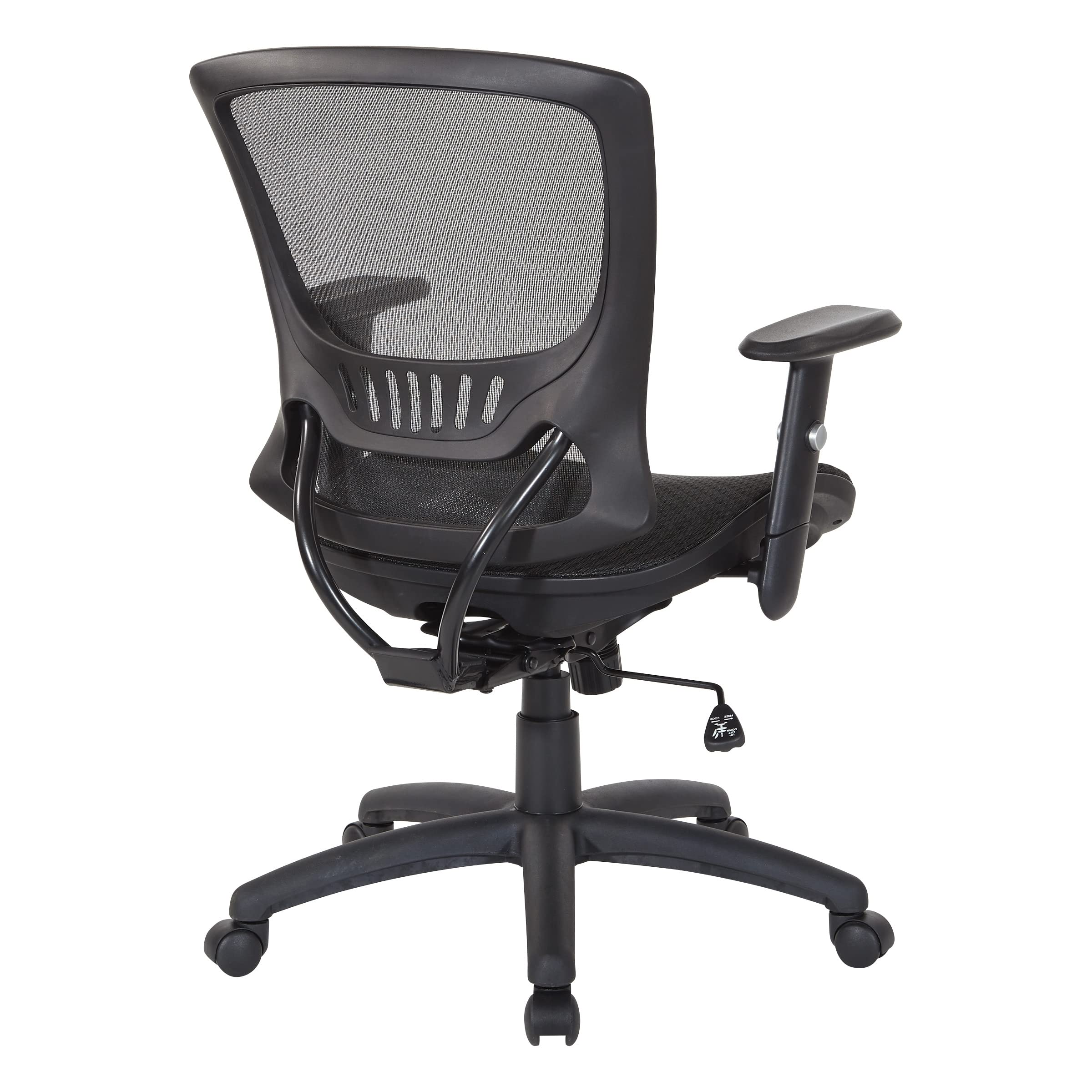 Office Star Ergonomic Mesh Office Chair with Lumbar Support, Adjustable Height & Arms - Breathable Back Support Task Chair for Home & Office Workspace
