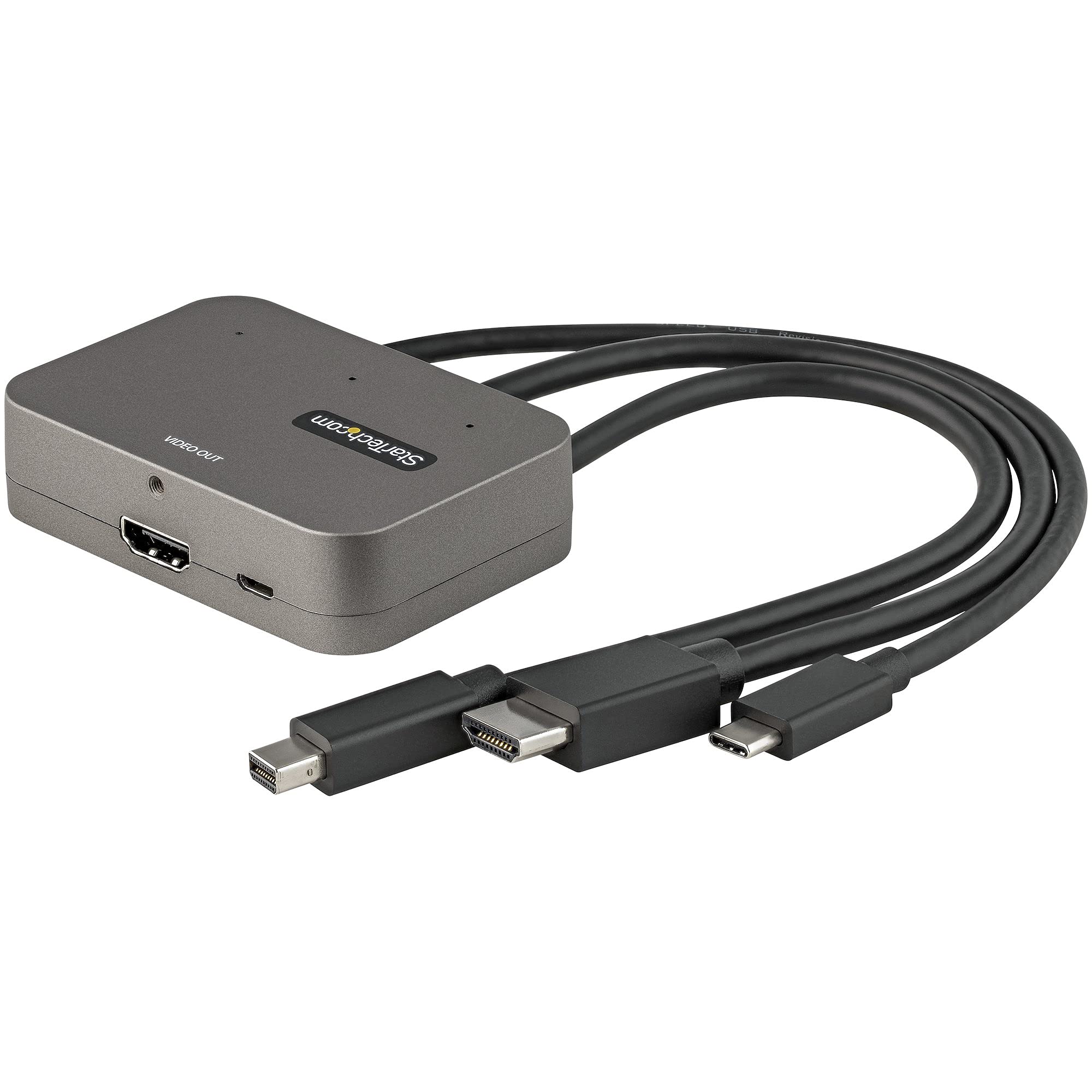 StarTech.com 3-in-1 Multiport to HDMI Adapter - 4K 60Hz USB-C/HDMI/Mini DisplayPort to HDMI Converter for Laptop, PC, Mac - Conference Room & Home Office AV Adapter for Monitors, TVs, Projectors (CDPHDMDP2HD)