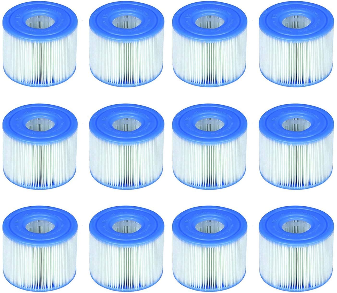 Intex PureSpa Type S1 Filter Cartridge (12 Pack) - Replacement Water Filter for Hot Tubs & Above Ground Pools | Fits Model 29001E | Improves Water Clarity & Cleanliness | Perfect for Spa Maintenance, Backyard Relaxation & Pool Parties
