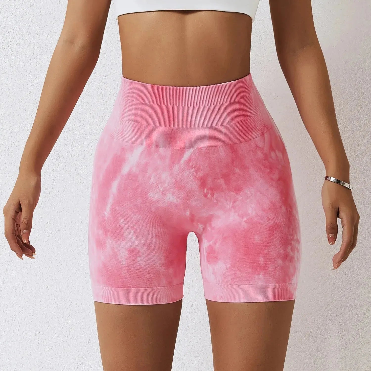 Sexy Tie Dye High Waist Quick Dry Yoga Shorts for Women - Seamless Workout Shorts with Hip Lift & Push Up Design - Perfect for Yoga, Gym, Running & Summer Outdoor Activities