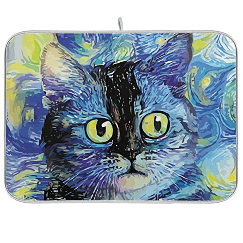 Cat Blue Starry Sky