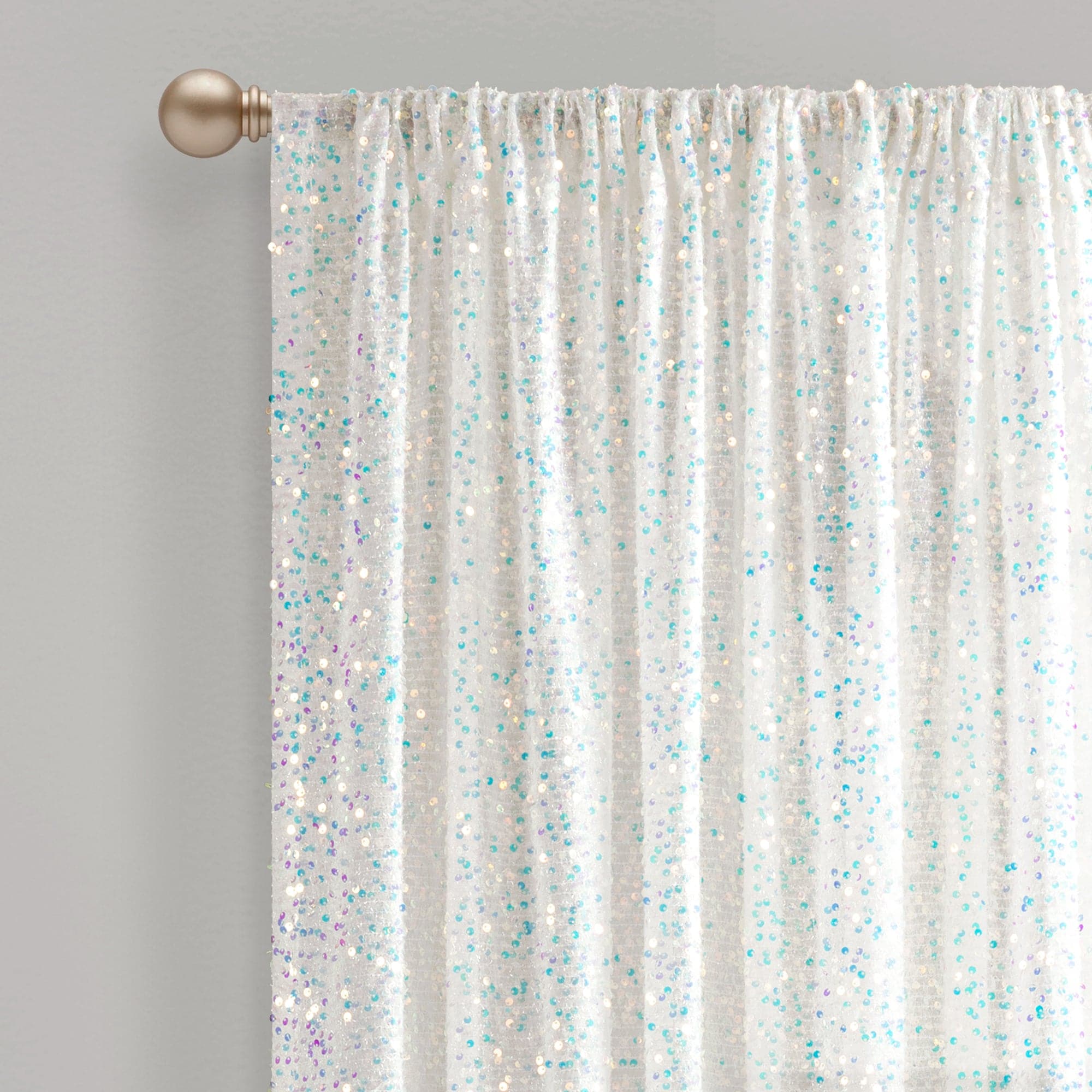 Elegant Ballgown Glam Sparkle Sequins Window Curtain Panel - Luxury Bedroom & Living Room Drapes for Wedding, Party, and Home Decor