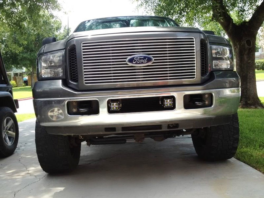 40W LED Pod Lights with Fog Light Bracket & Wiring Kit - Compatible with 2005-2007 Ford F250 F350 F450 Excursion - Off-Road, Fog, Work Light for Trucks & SUVs