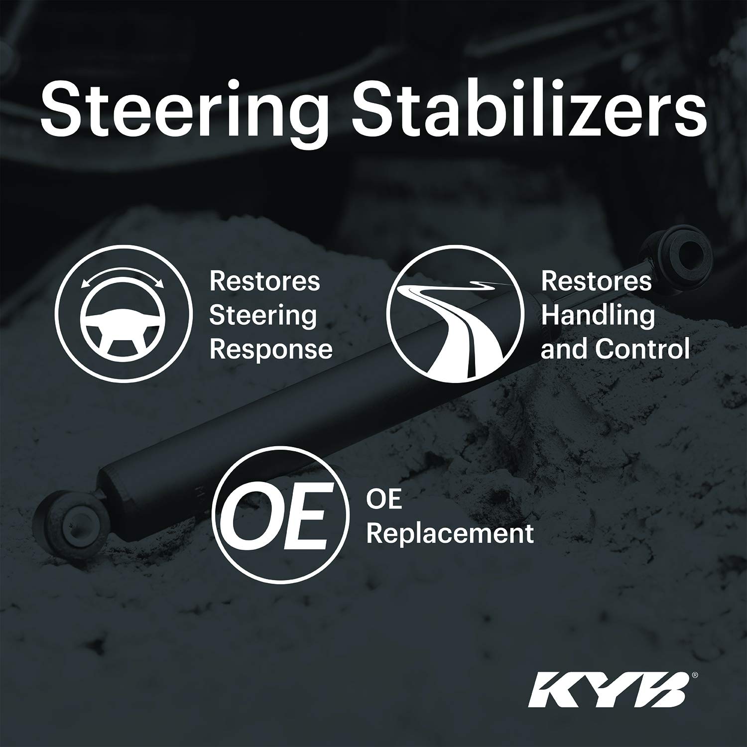 KYB SS10474 Steering Stabilizer Shock Absorber - Heavy Duty Replacement for Smooth Ride Control - Perfect for Off-Road Trucks, SUVs and 4x4 Vehicles