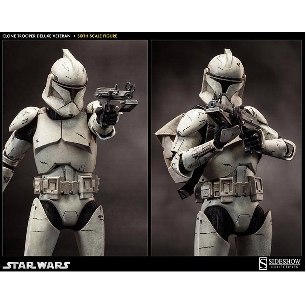 STAR WARS Clone Trooper Deluxe 12-Inch Action Figure - Premium Collectible Sideshow Toy with Shiny Armor | Perfect for Display, Gifts & Star Wars Fans Collection