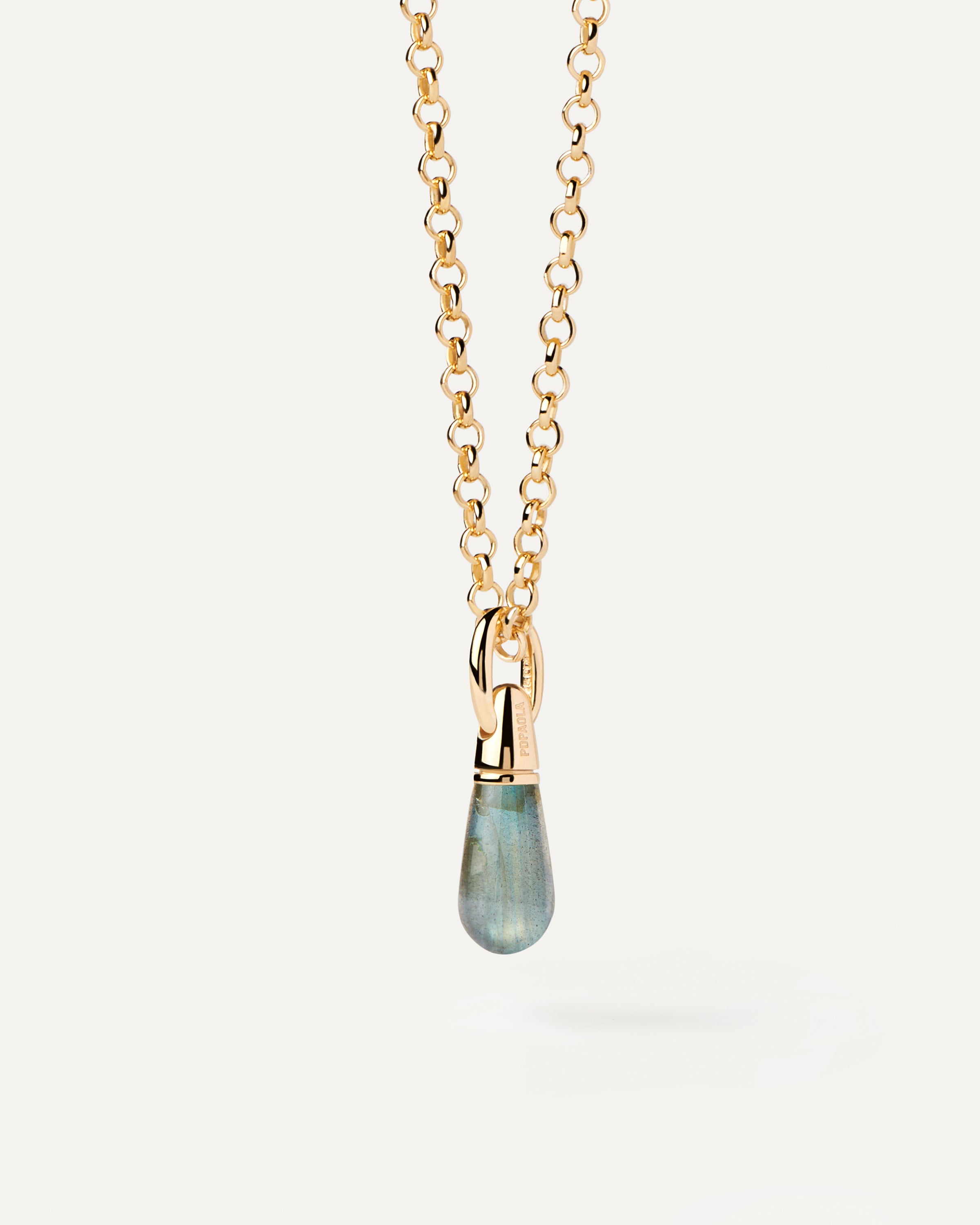 Natural Labradorite Drop Pendant Necklace - Healing Crystal Jewelry for Women - Perfect for Meditation, Energy Work & Spiritual Gifts