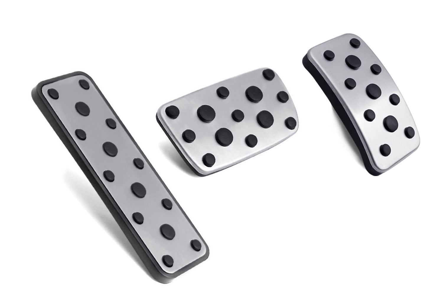 3-Piece Silver Track Design Foot Pedal Covers for Subaru Outback & Legacy - Non-Slip Racing Pedals for Enhanced Driving Safety & Performance (Perfect for Daily Commute & Sport Driving)
