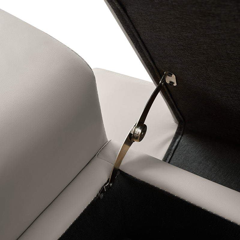 Gaston Entryway Bench - Scratch-Resistant Vegan Leather with Built-in USB Charging Port - Perfect for Hallway, Living Room & Bedroom Storage