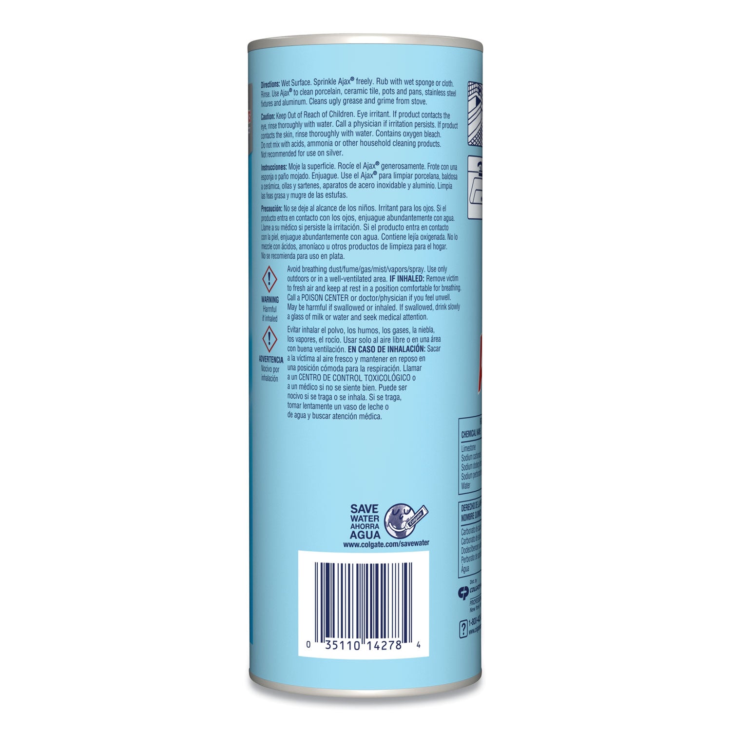 Ajax® Oxygen Bleach Powder Cleanser - 21oz Can (Pack of 24) | Multi-Surface Stain Remover for Laundry, Kitchen & Bathroom Cleaning
