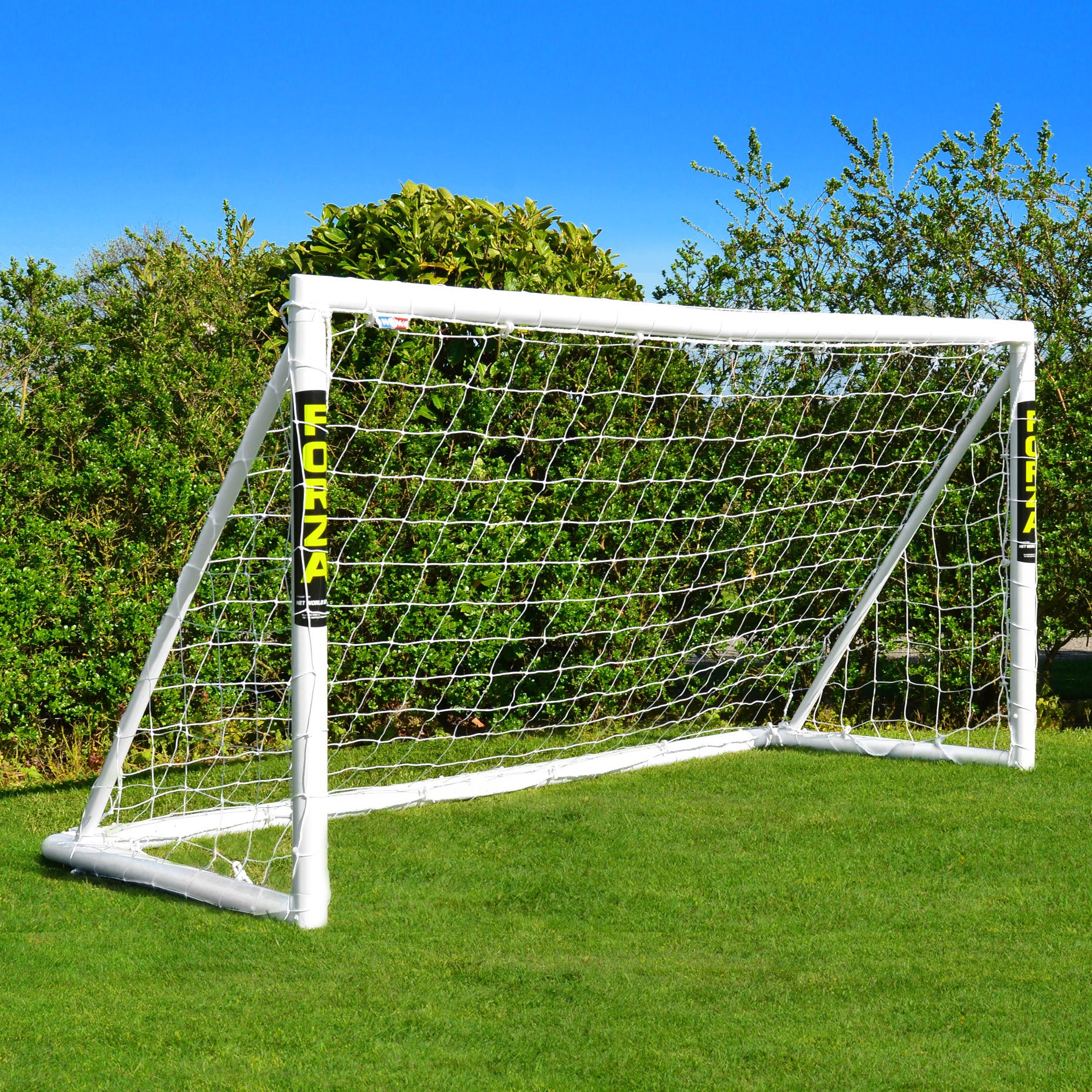 FORZA 8ft x 4ft Kids Soccer Goal - Durable All-Weather uPVC Soccer Net with Target Net, Garden Soccer Ball & Carry Bag - Perfect for Backyard, Park & Youth Soccer Practice