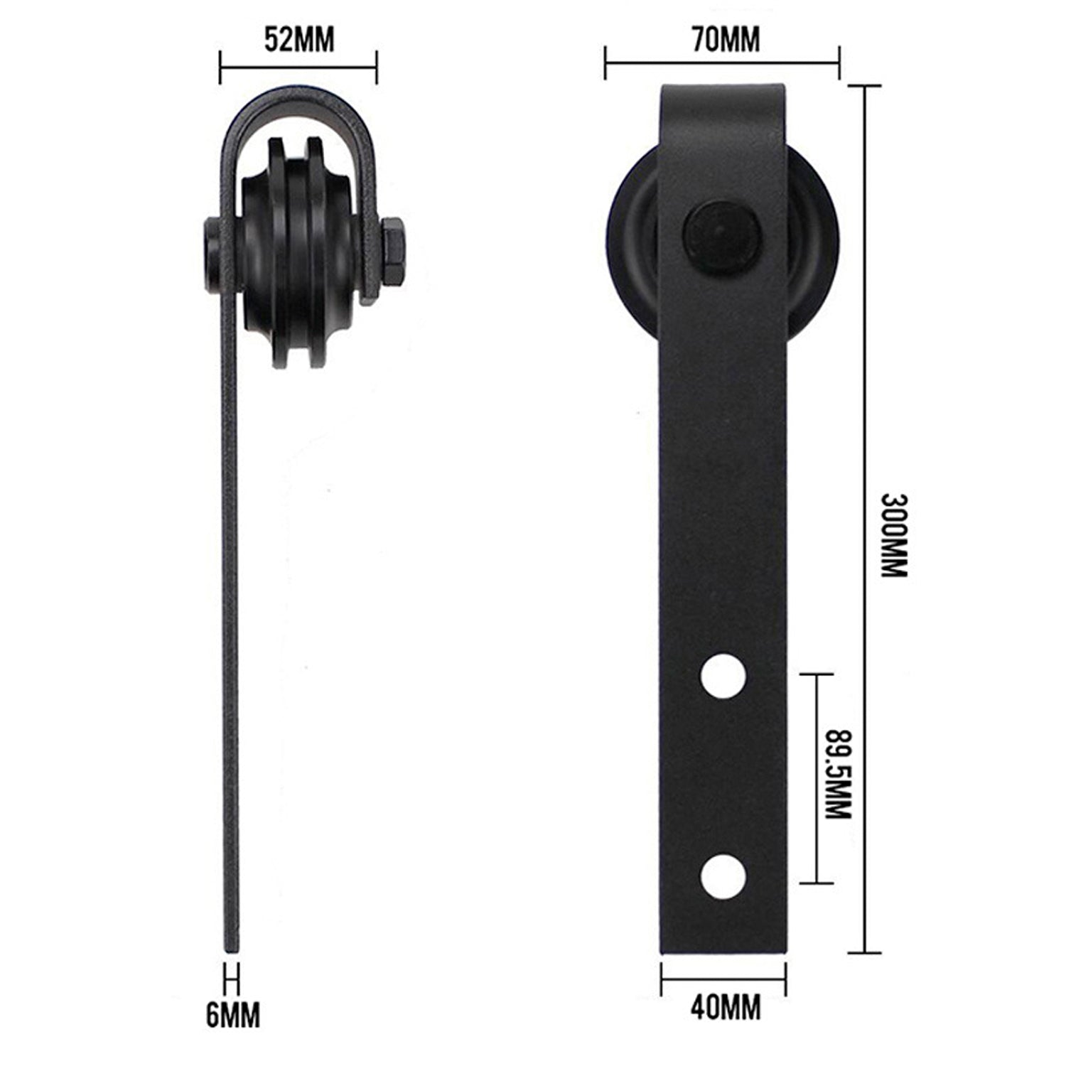 1.5m Heavy Duty Sliding Barn Door Hardware Kit with Damper - Smooth Track Rail Roller System for Single Doors | Perfect for Farmhouse, Loft & Industrial Style Homes