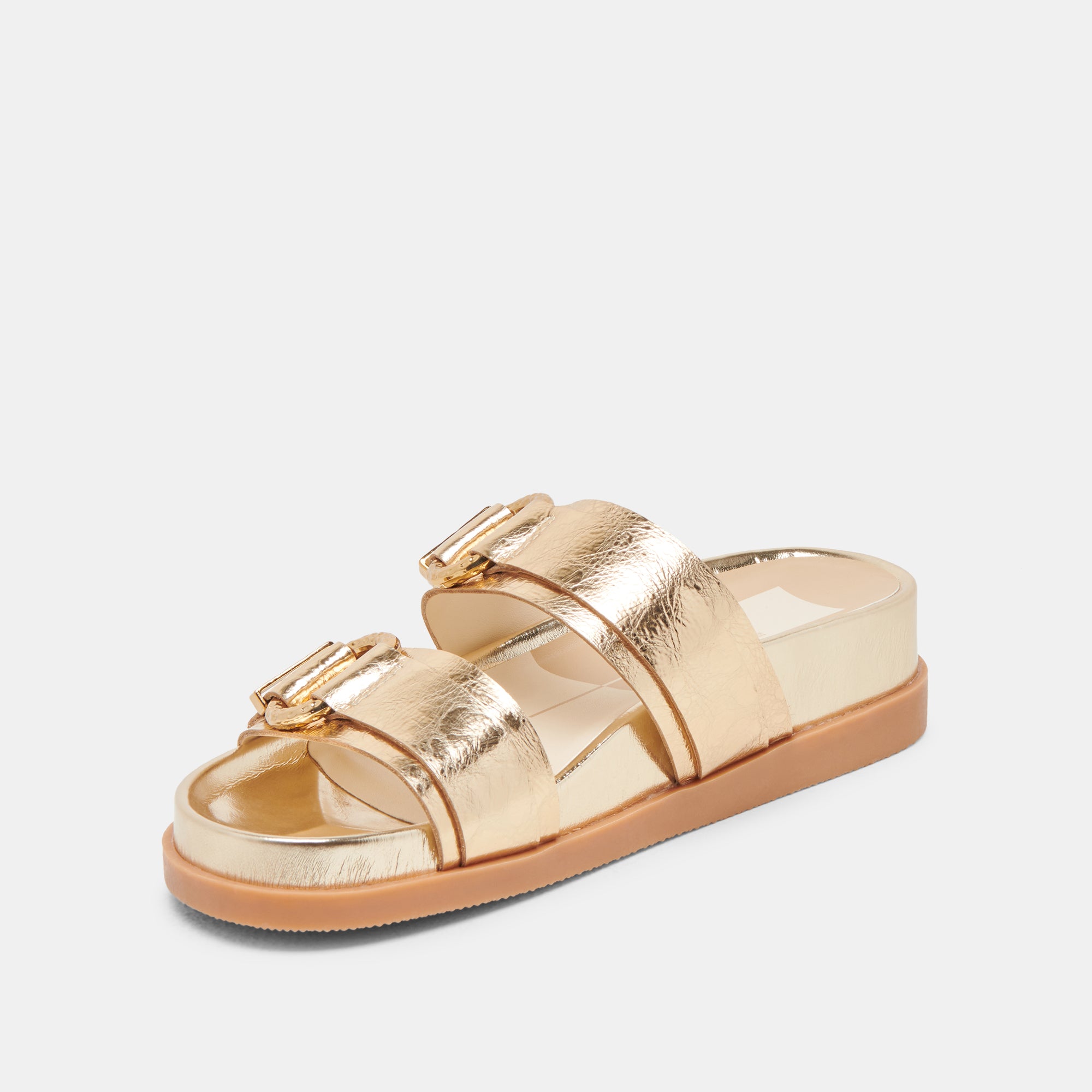 SOYA SANDALS Women's Gold Distressed Leather Flip Flops - Comfortable Summer Beach Slides for Outdoor, Vacation & Casual Wear