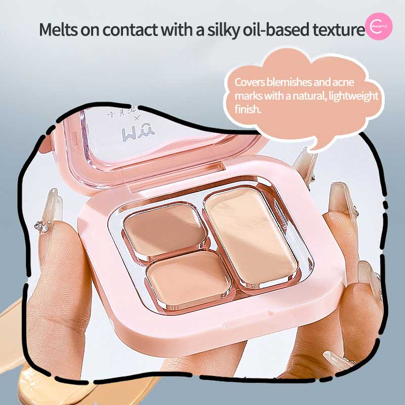 SANFU MYY Little Lamb Baudelaire Trio Concealer Set - Full Coverage, Creamy Texture, Long Lasting for Dark Circles & Blemishes - Perfect for Daily Makeup, Photo Shoots & Special Occasions