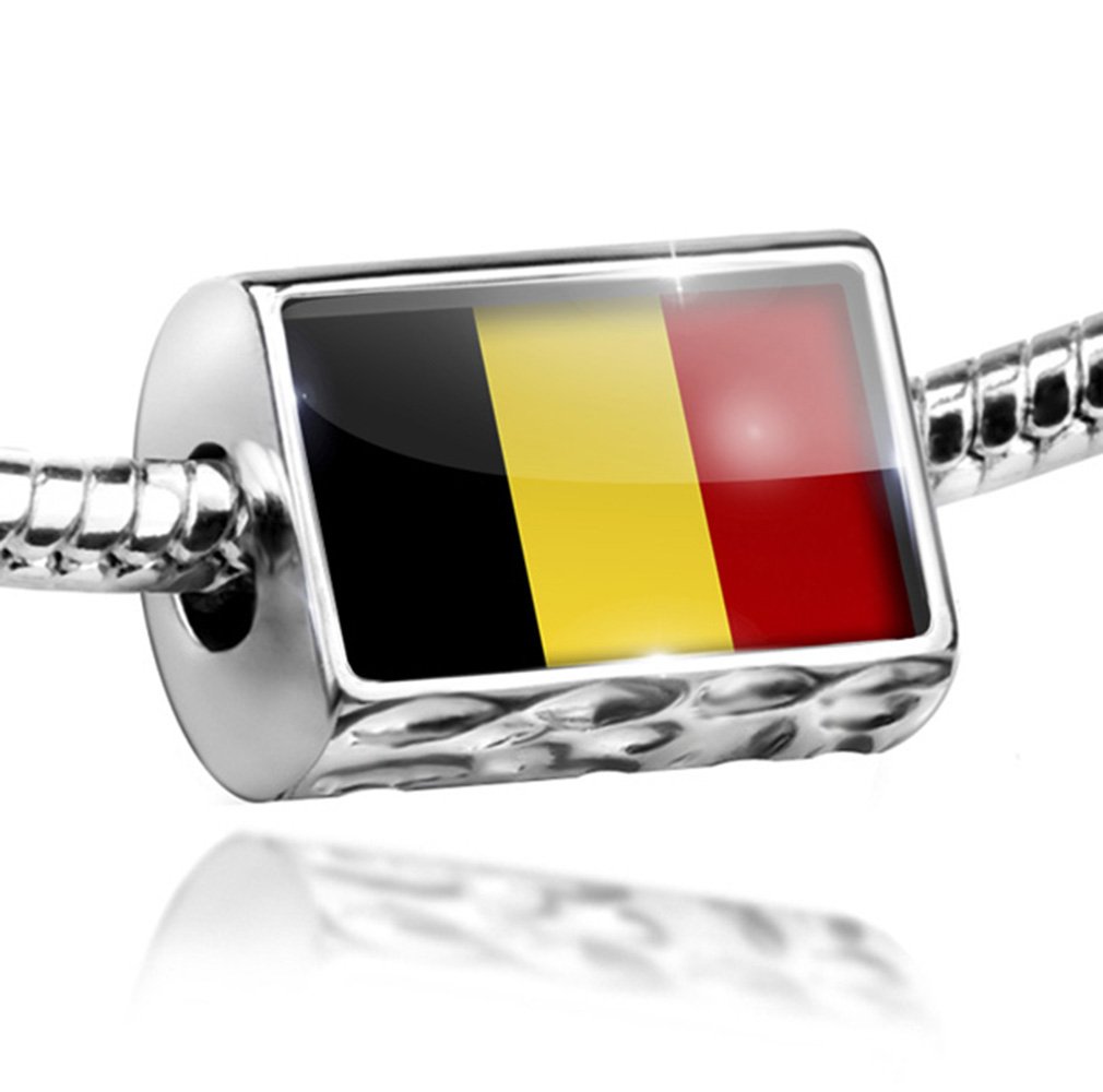 Belgium Flag Charm Bead - Compatible with All European Bracelets - Perfect for Travel, Souvenirs & Patriotic Jewelry Making