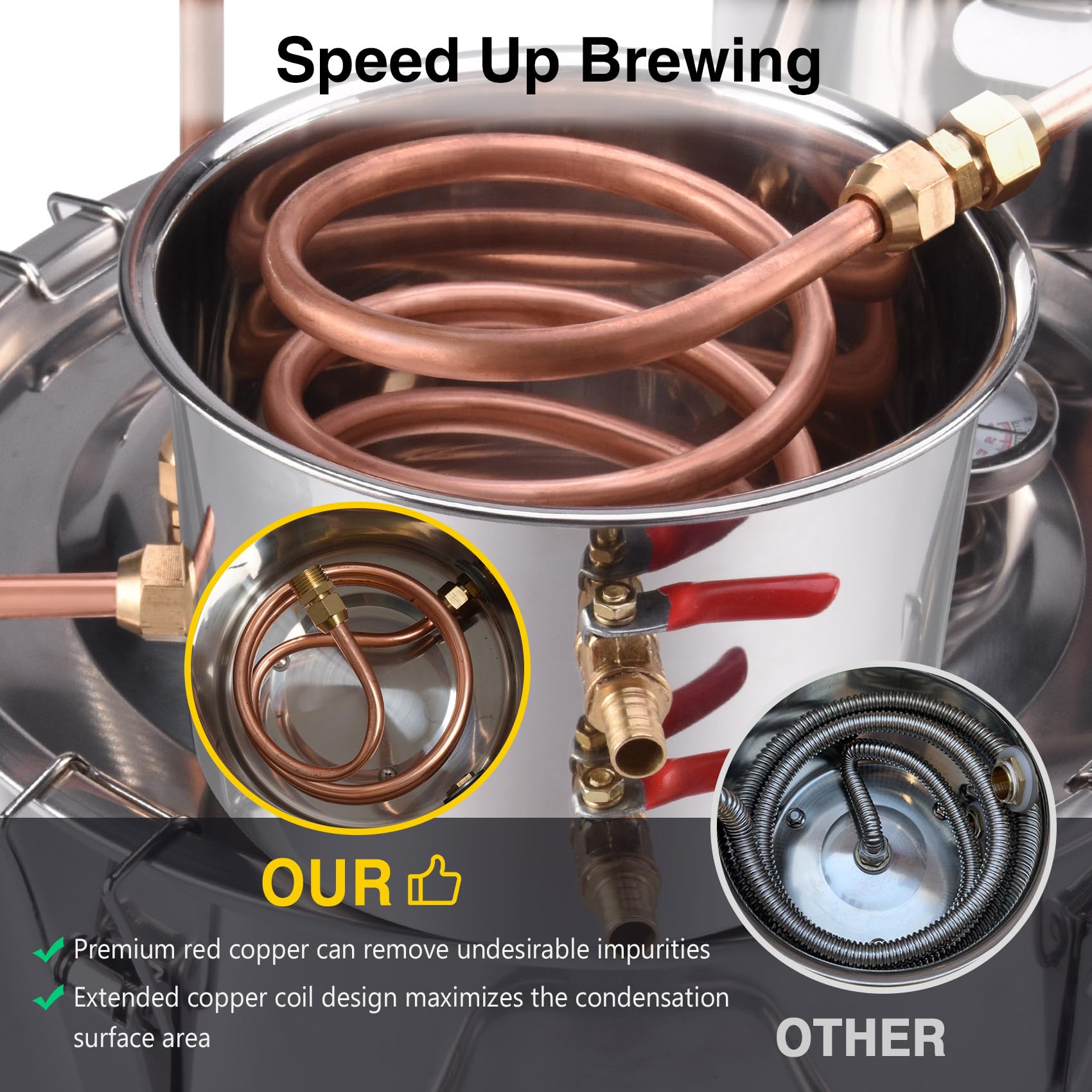 Seeutek 3 Gallon (12L) Alcohol Still Distiller Kit with Circulating Pump, Copper Tube & Dual Display Thermometer - Home Brewing Equipment for Whisky, Wine Making & Essential Oil Extraction | Perfect for DIY Spirits, Moonshine & Craft Distilling at Home