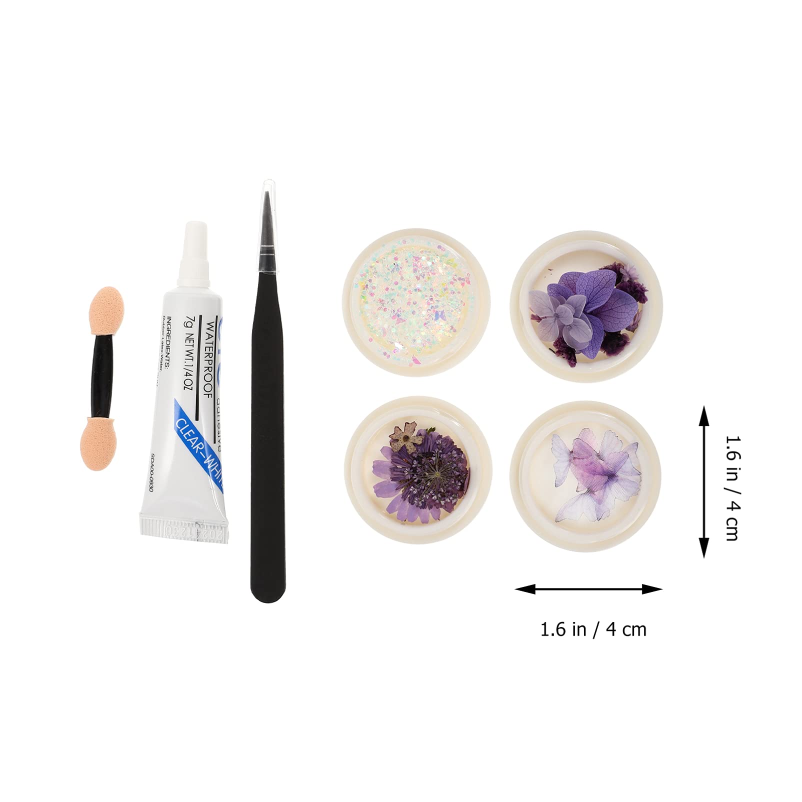 OSALADI 4Pcs Butterfly Body Glitter & Dried Flower Sequins - Face, Eye, Nail & Lip Decor for Makeup, Cosmetics & DIY Beauty Projects - Perfect for Parties, Festivals & Photo Shoots