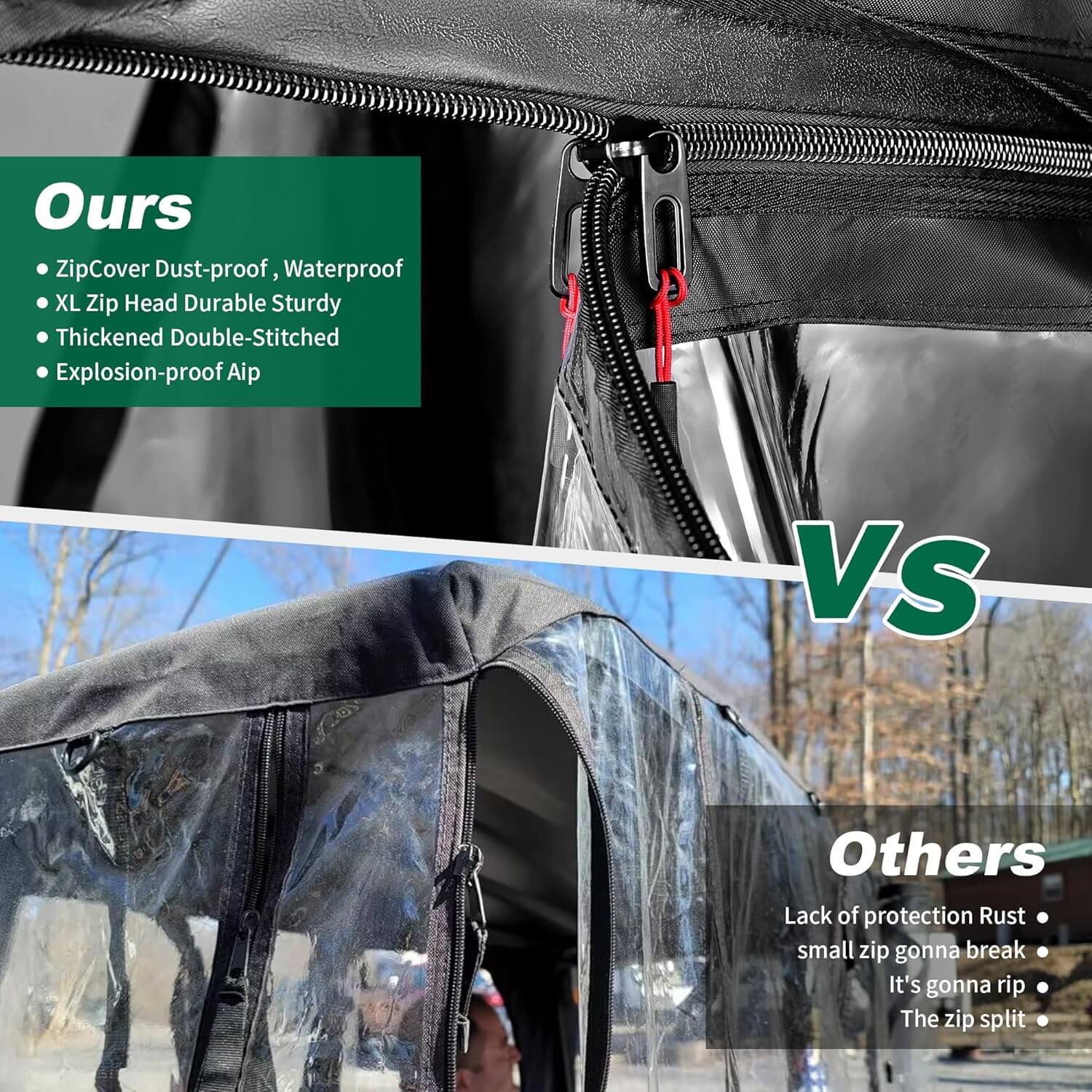 Club Car Precedent Extended Roof Golf Cart Enclosure - Waterproof & Durable Cover for All-Weather Protection | Perfect for Golf Courses, Camping & Outdoor Adventures